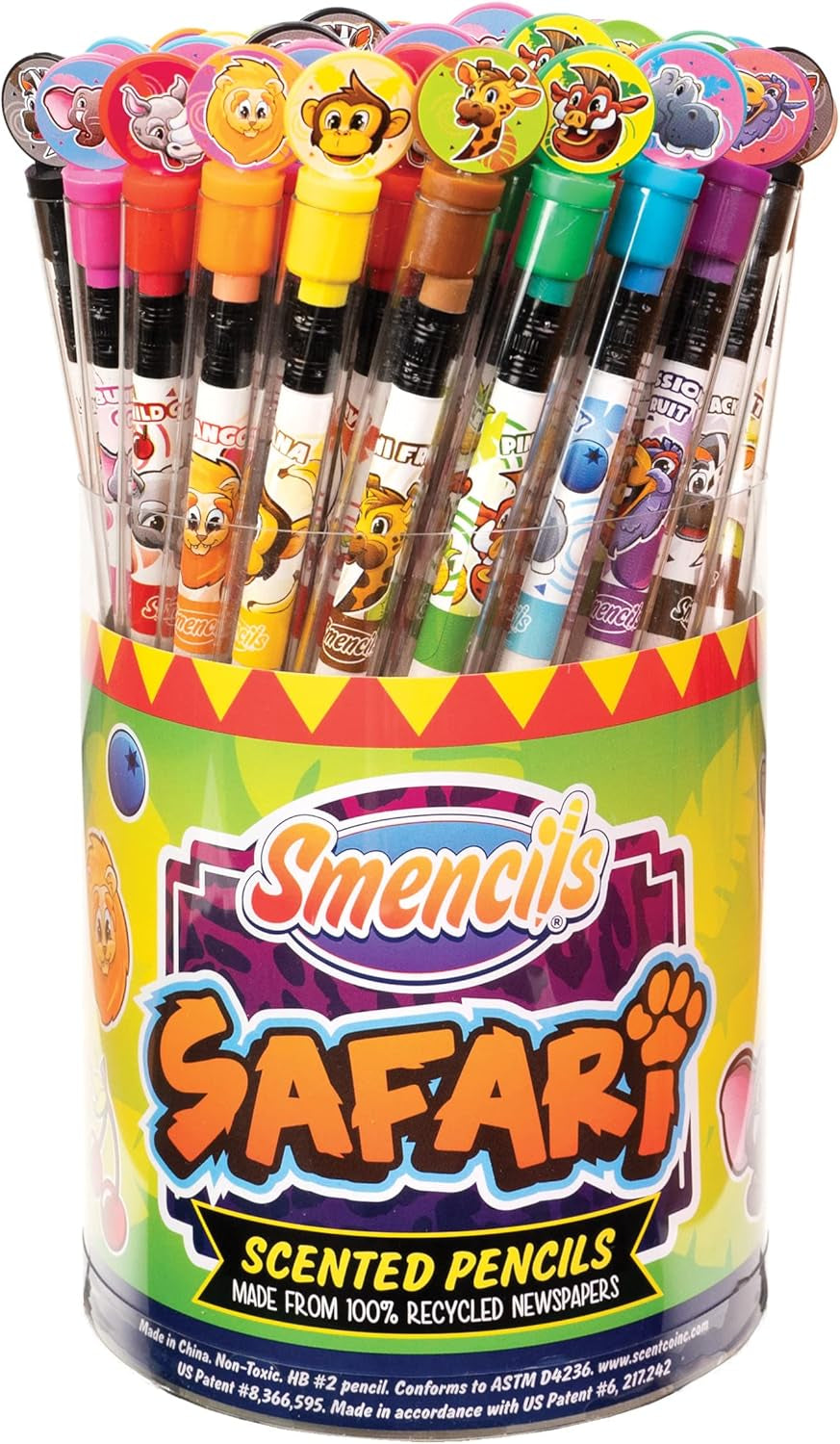 Graphite Smencils Cylinder - HB #2 Scented Pencils, 50 Count, Gifts for Kids, Party Favors, Classroom Rewards