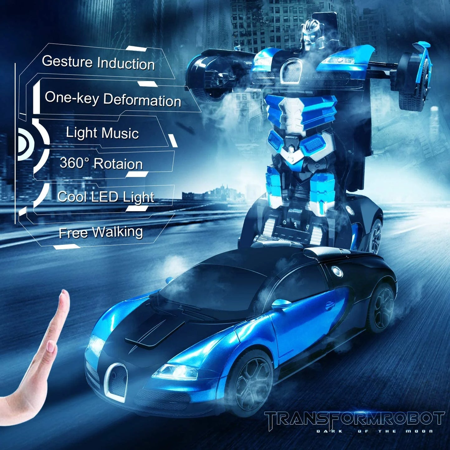 Remote Control Cars Toys,2.4Ghz 1/14 Scale RC Transforming Car Robot with Gesture Sensing / a Key Deformation,Gifts for 3-5 4-7 8-12 Boys Girls Kids
