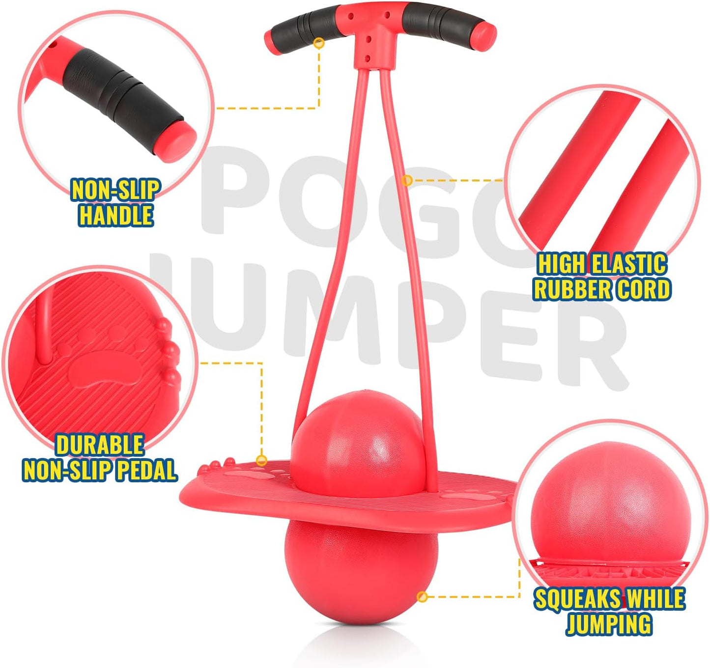 FAHKNS Pogo Ball for Kids - Jumping Toy for Ages 4-12οΌSturdy Pogo Stick Alternative with HandleοΌSafe Hopper Ball for Outdoor Play, Boys & Girls