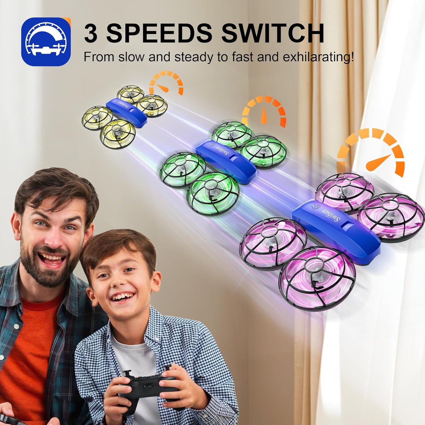 Drones for Kids with Camera,Rc Drone Indoor Small Helicopter,Birthday Gifts for Boys and Girls Beginners Friendly,Mini Quadcopter Toy with 2 Batteries,Propeller Protect,Altitude Hold