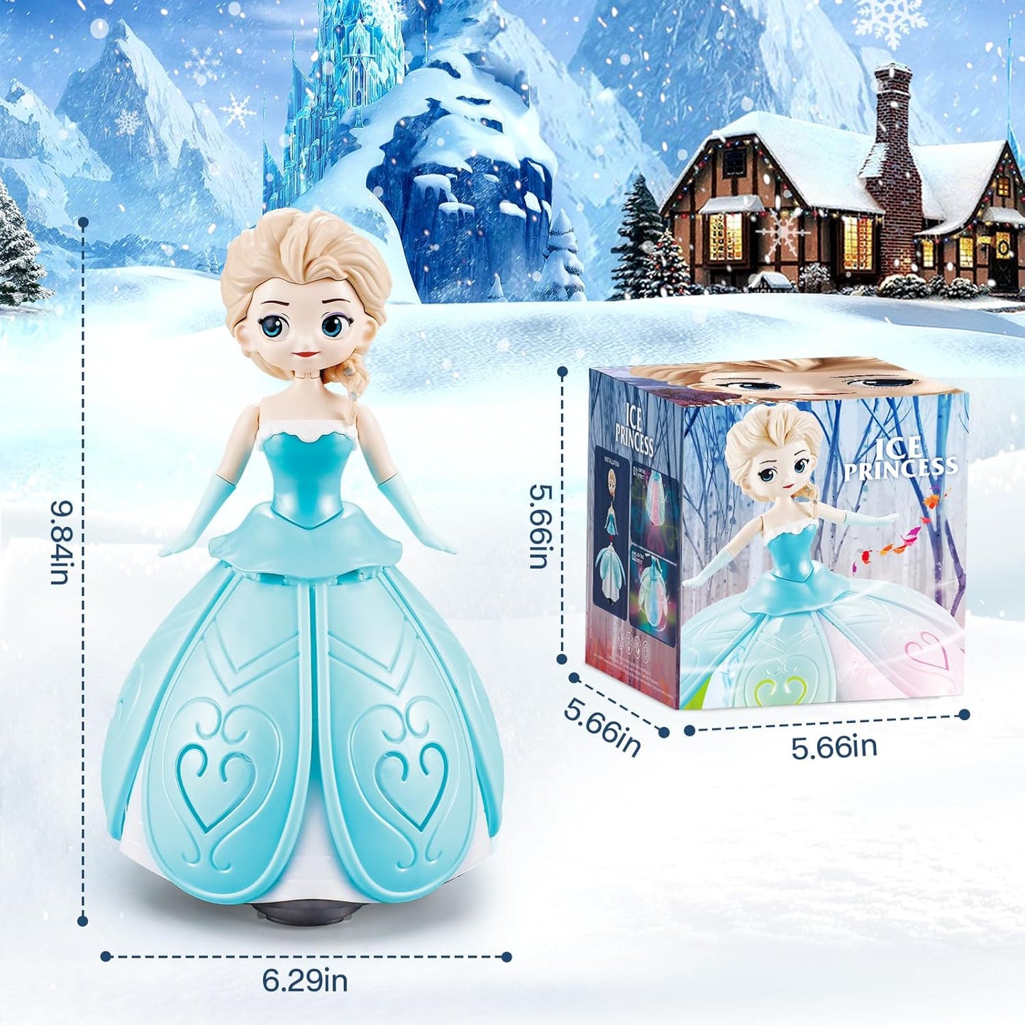Girl Toys Age 4-5,Birthday Gifts for 1 2 3 4 Year Old Girls,Dancing Princess Interactive Spin Robot Toys for Girls with Colorful Flashing Lights & Music,Christmas Festival Gifts for Toddler