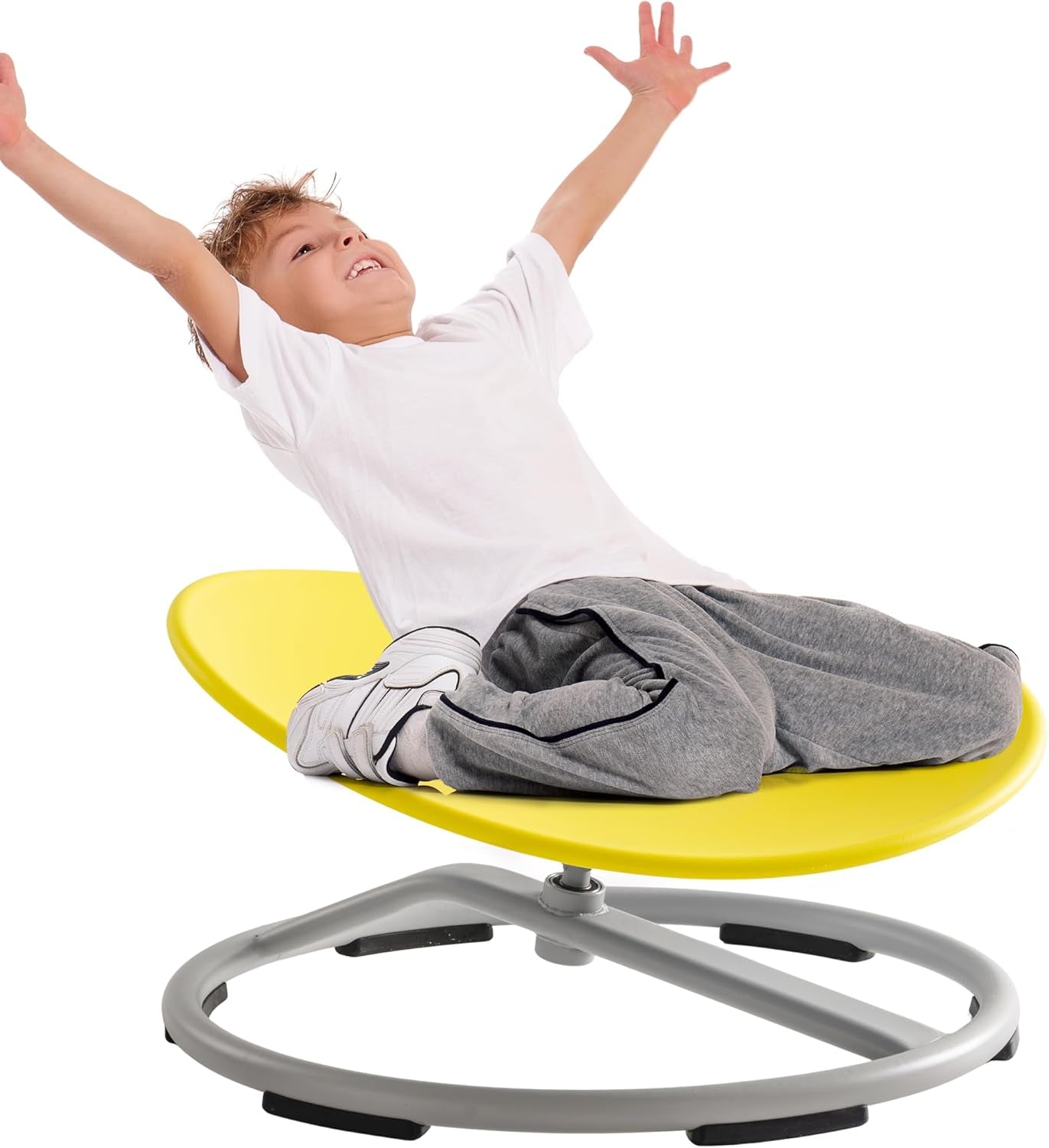 ROBUD Kids Sensory Swivel Chair, Autism Kids Swivel Chair with Non-Slip Design, Training Body Coordination, Flower Shape Wobble Chair, No Assembly, Pink