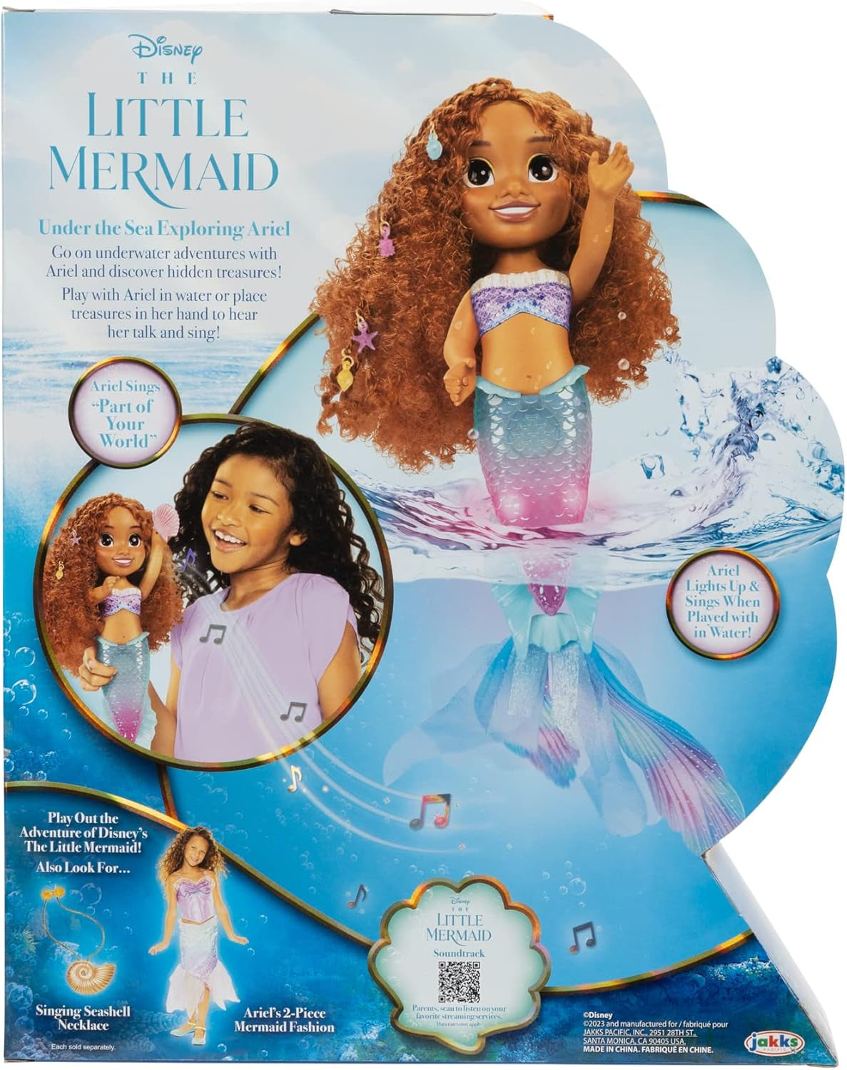 Disney the Little Mermaid Ariel Doll with Hair Charms! Feature Singing & Talking Doll, Accessories Activate Music & Magical Lights - Play in & Out of Water!