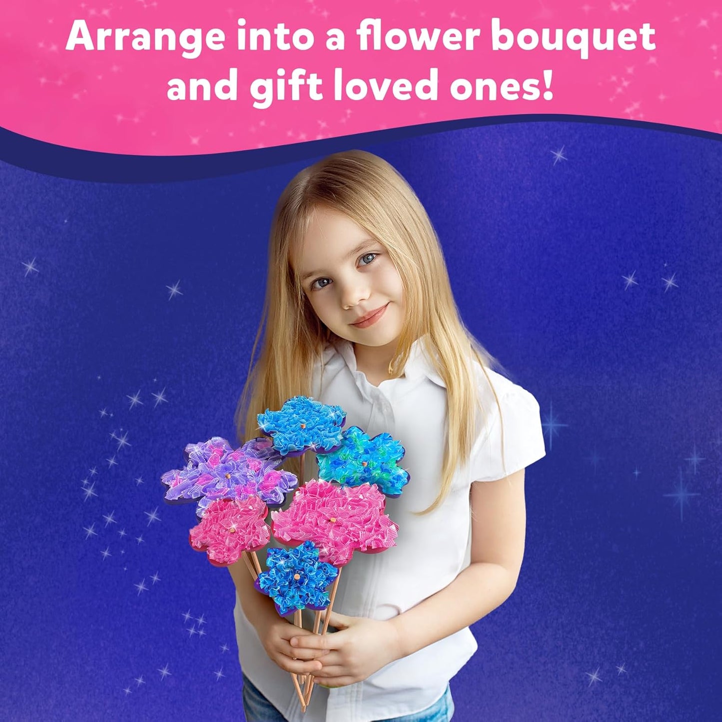 Skillmatics Poke-In Art - Flower Bouquet, Mess-Free Creative Activity, DIY Wood Craft Kits, Gifts for Girls & Boys Ages 4, 5, 6, 7, 8, 9