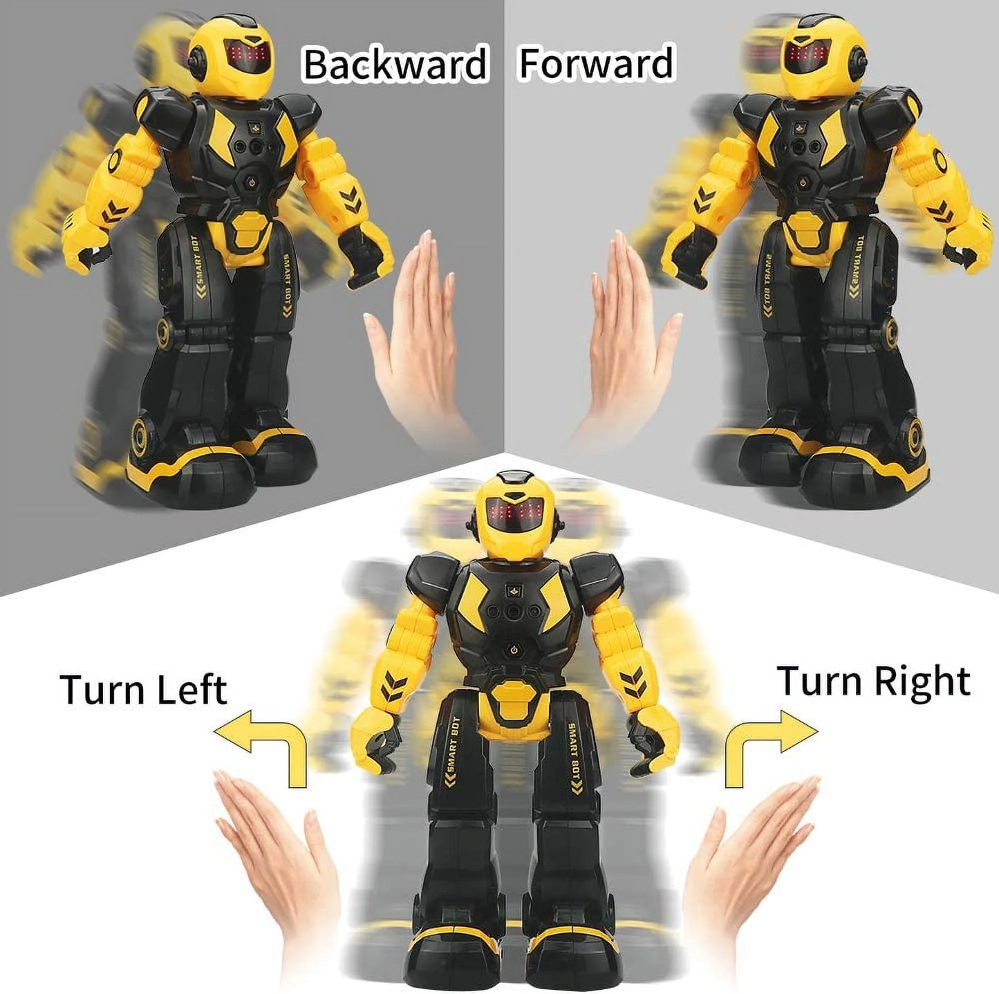 RC Robot Toys for Kid, Intelligent Programmable Robot with Infrared Controller, Dancing, Singing, Moonwalking and LED Eyes, Smart Gesture Sensing Educational Learning for Kids Aged 8+