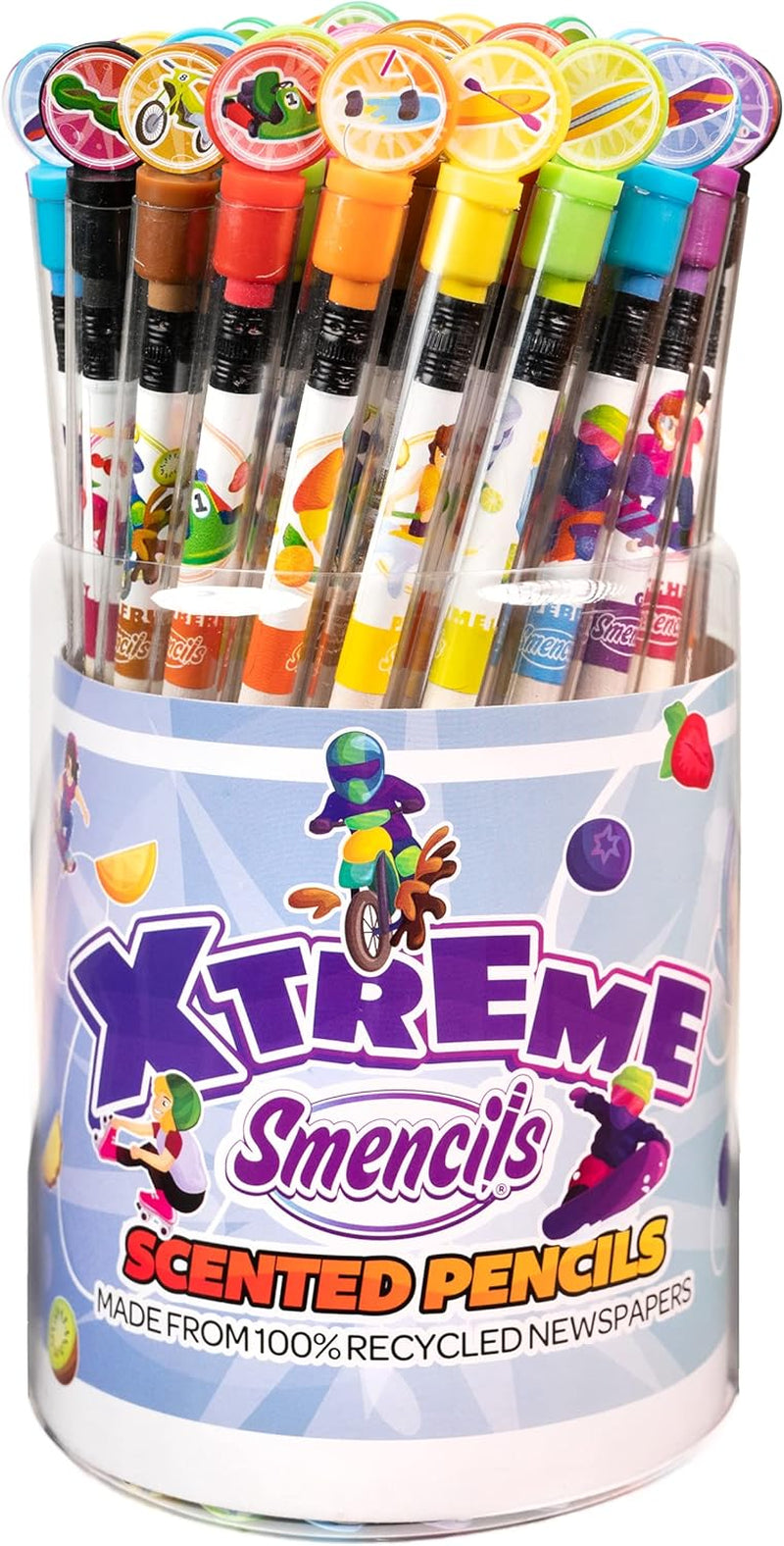 Graphite Smencils Cylinder - HB #2 Scented Pencils, 50 Count, Gifts for Kids, Party Favors, Classroom Rewards