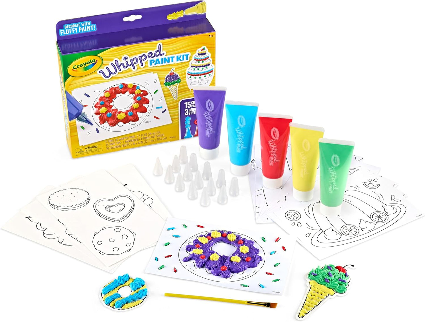 Crayola Whipped Paint Kit, Puff Paint, 3D Paint Set for Kids, 3 Unique Textures, Sensory Art Toy, Gift for Kids, Ages 5+