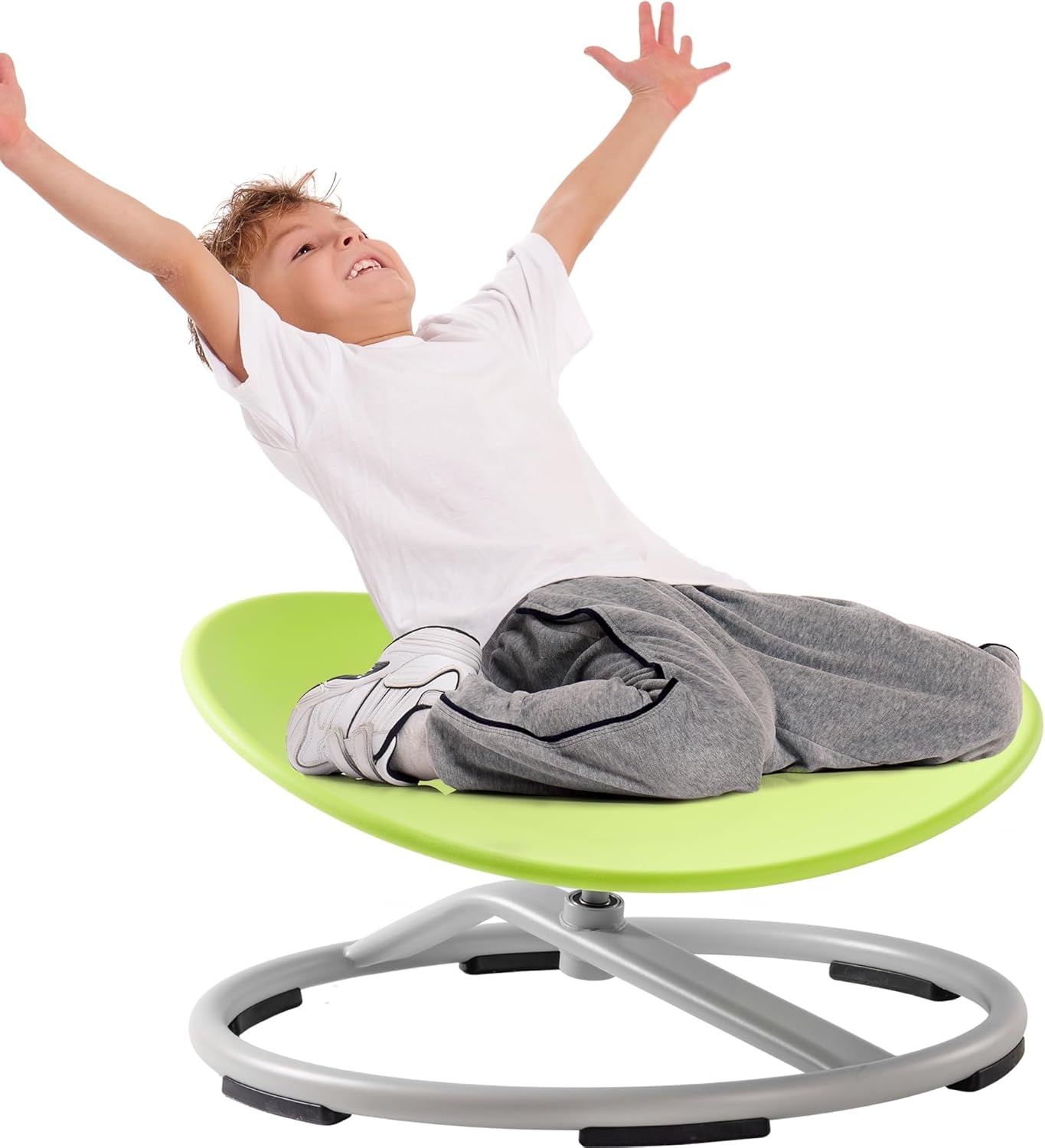 ROBUD Kids Sensory Swivel Chair, Autism Kids Swivel Chair with Non-Slip Design, Training Body Coordination, Flower Shape Wobble Chair, No Assembly, Pink