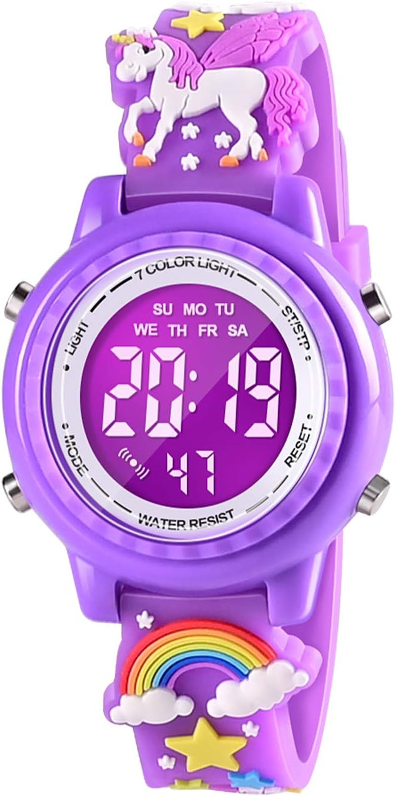 3D Cartoon Waterproof Children's Watches with Alarm - Ideal Gift for Girls Aged 3-10