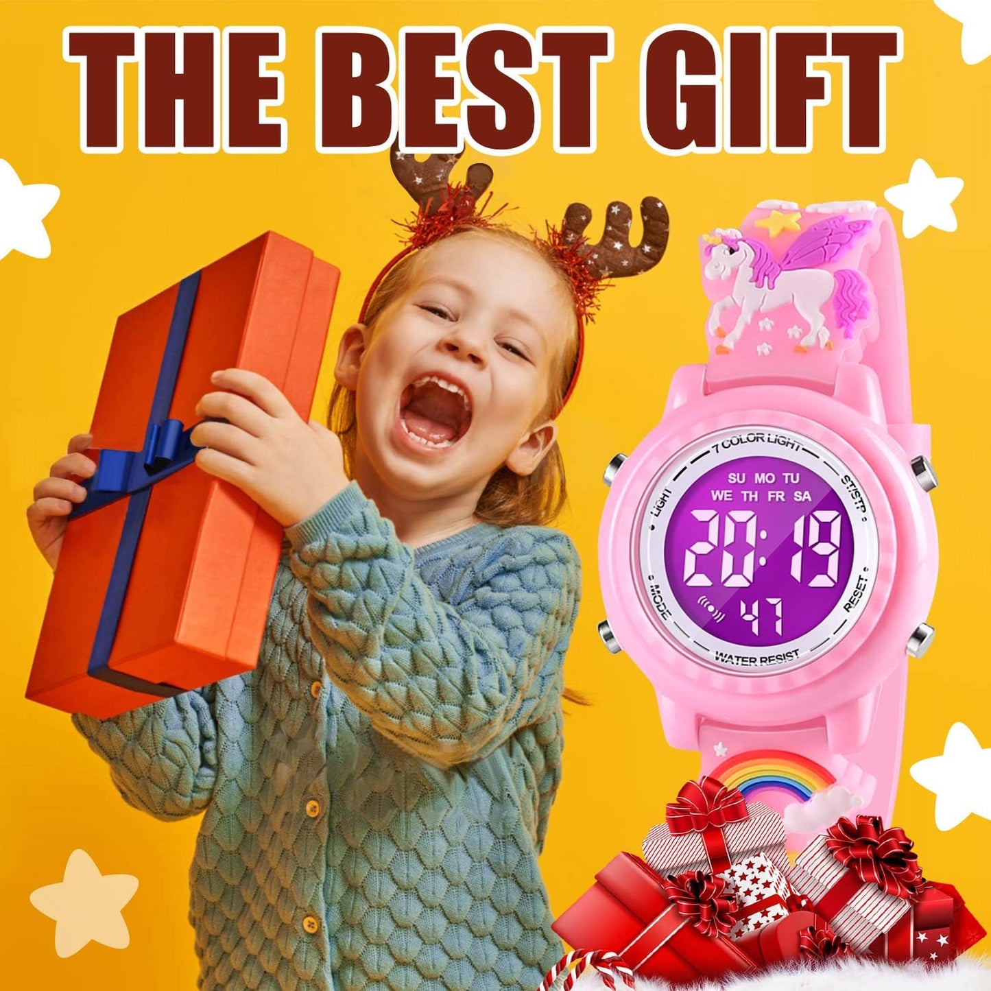 3D Cartoon Waterproof Children's Watches with Alarm - Ideal Gift for Girls Aged 3-10
