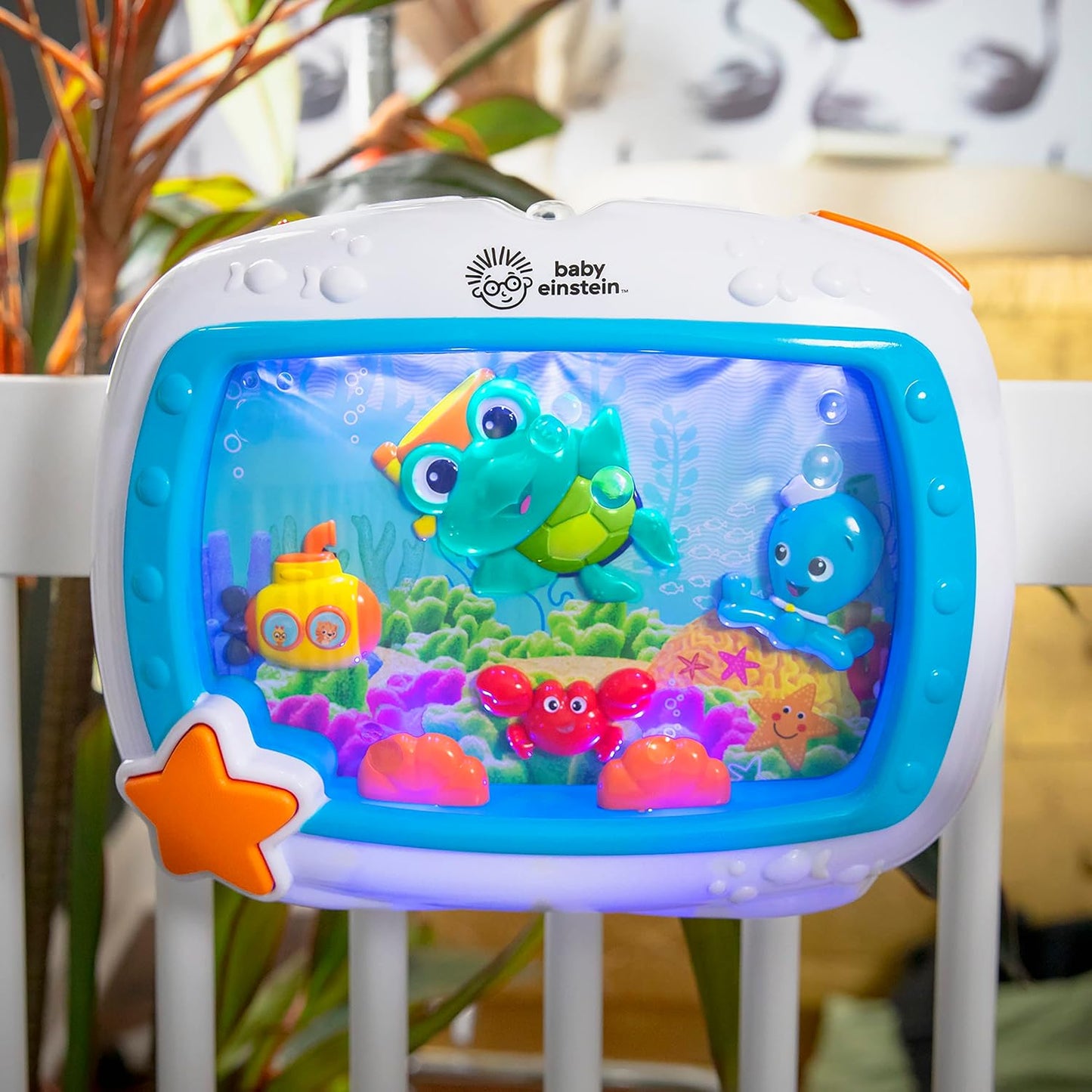Baby Einstein Sea Dreams Soother Musical Crib Toy and Sound Machine, Newborn and Up