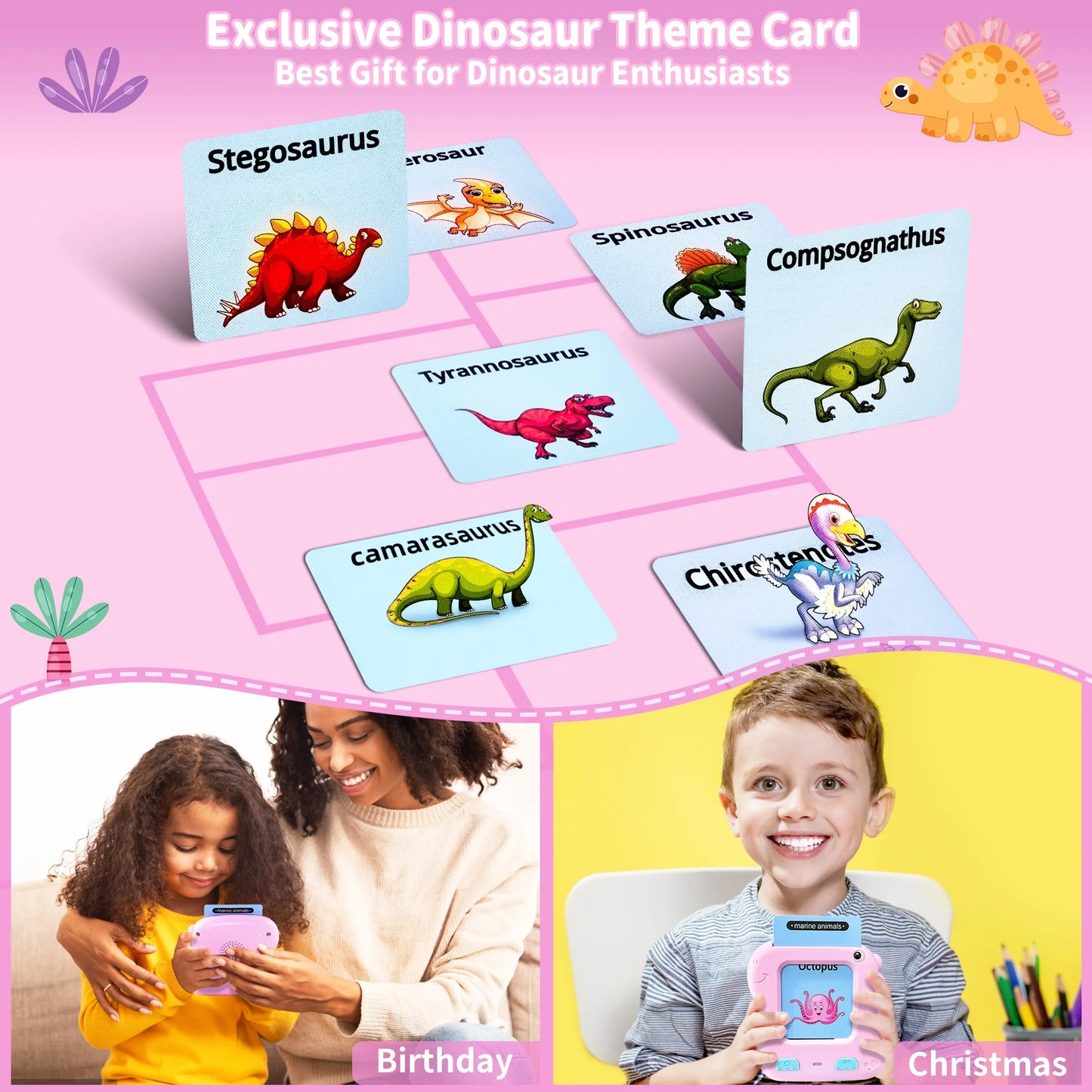 Talking Flash Cards Learning Toys for 1-6 Year Olds, Educational Interactive Flashcard Toy, Preschool Montessori Toys