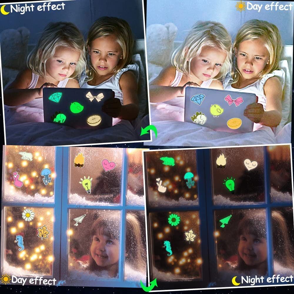QTL Glow-in-the-Dark Wall Stickers for Kids' Bedrooms - 30-Piece Decorative Set