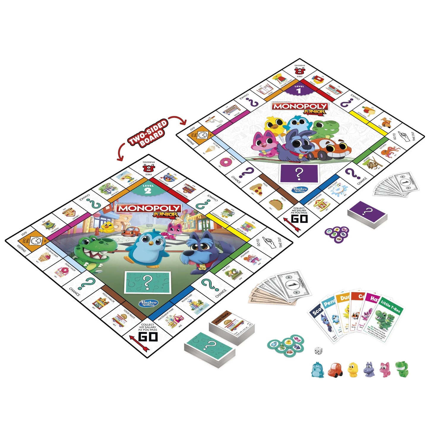 Junior Board Game, 2-Sided Gameboard, 2 Games in 1, Game for Ages 4+