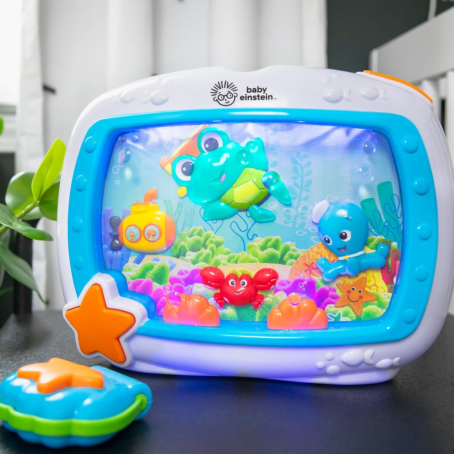 Baby Einstein Sea Dreams Soother Musical Crib Toy and Sound Machine, Newborn and Up