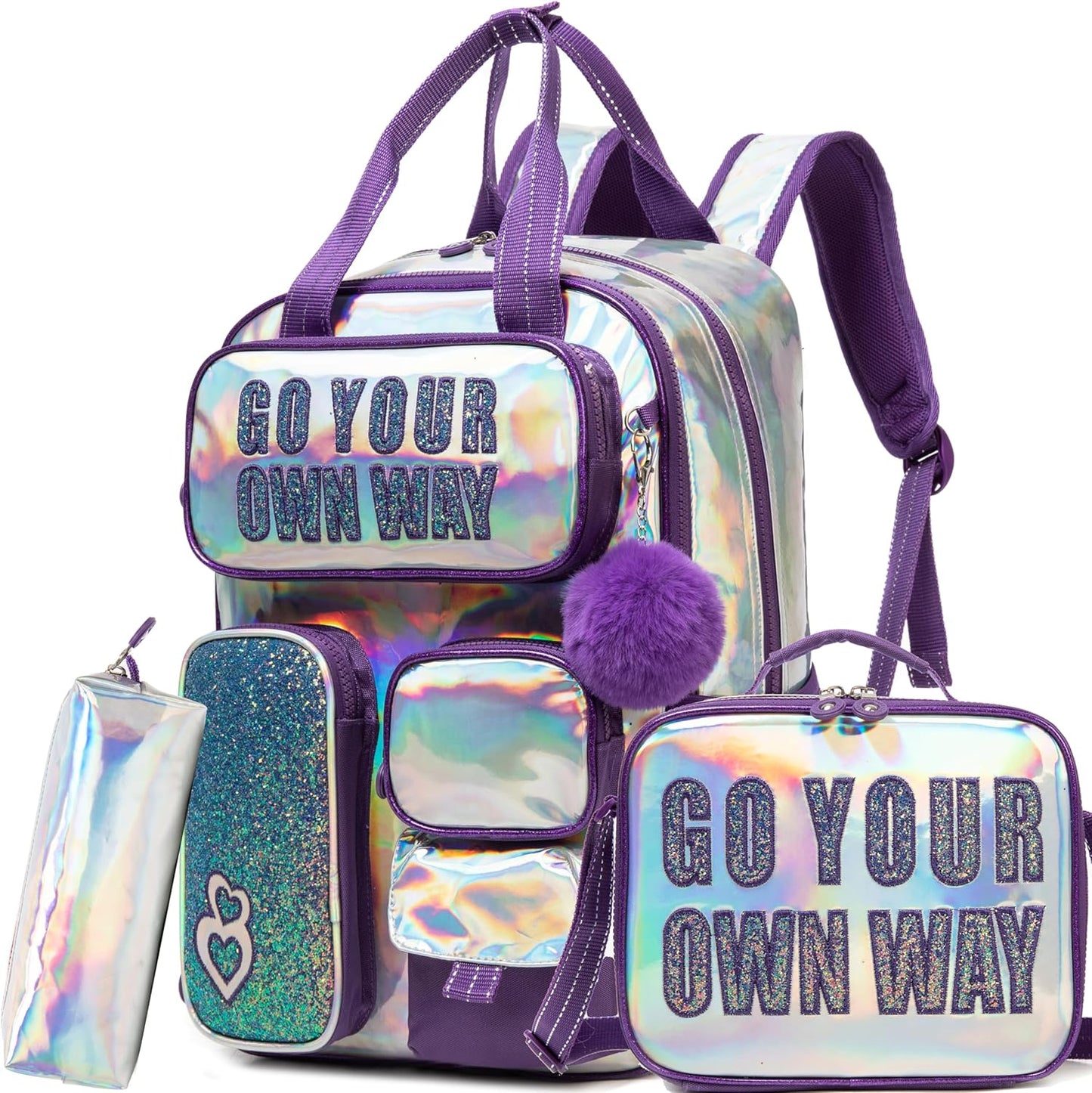 Kids School Backpacks for Girls Backpack with Lunch Bag for Elmentary Students Kids Travel Bookbag for Girls Age 6-12