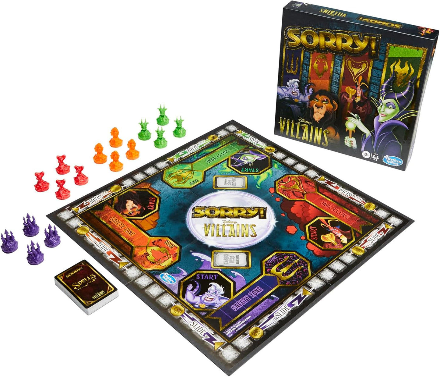 Hasbro Gaming Sorry! Board Game: Disney Villains Edition Kids Game, Family Games for Ages 6 and up (Amazon Exclusive)