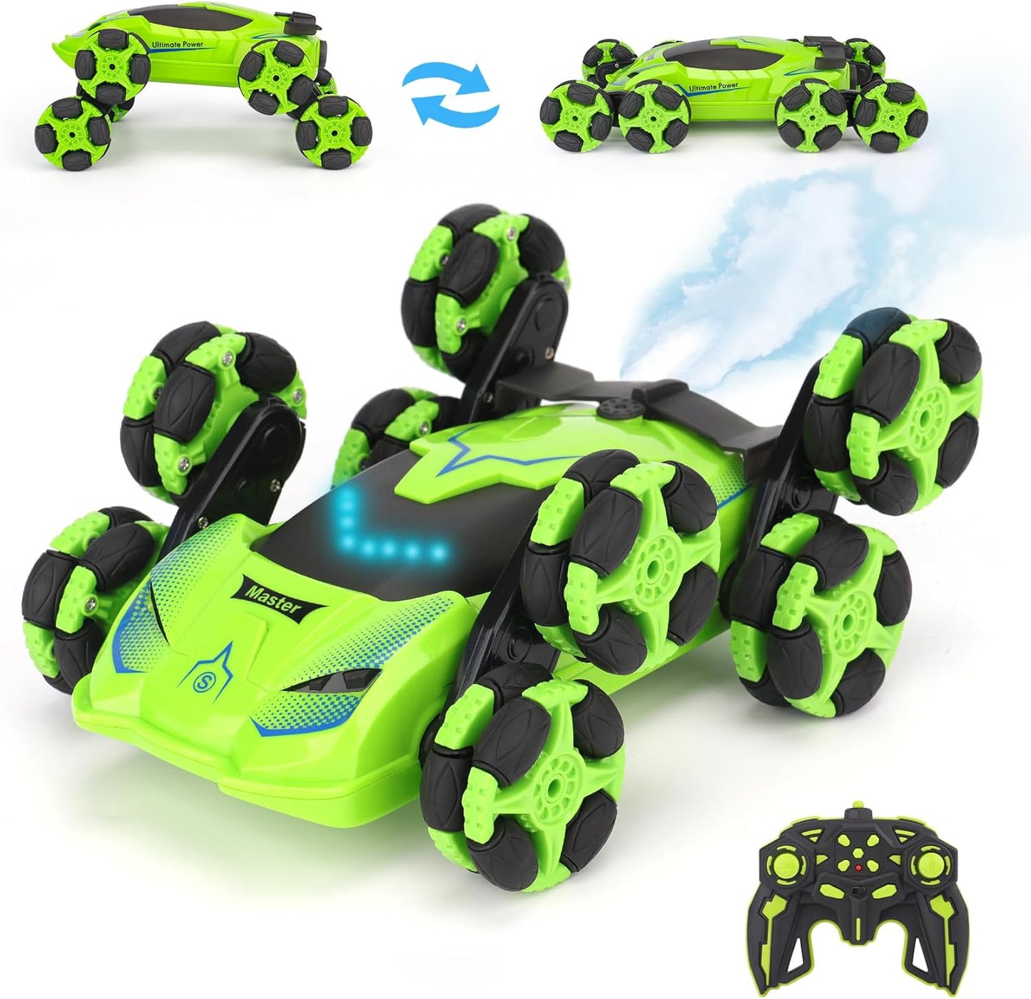 PREPOP Gesture Sensing RC Stunt Car, Birthday for Age 6 7 8-12 13+ Year Old Boys - Cool Toys for Kids, Hand Controlled Remote Control Twist Vehicle with Lights & Music, 4WD Rotating
