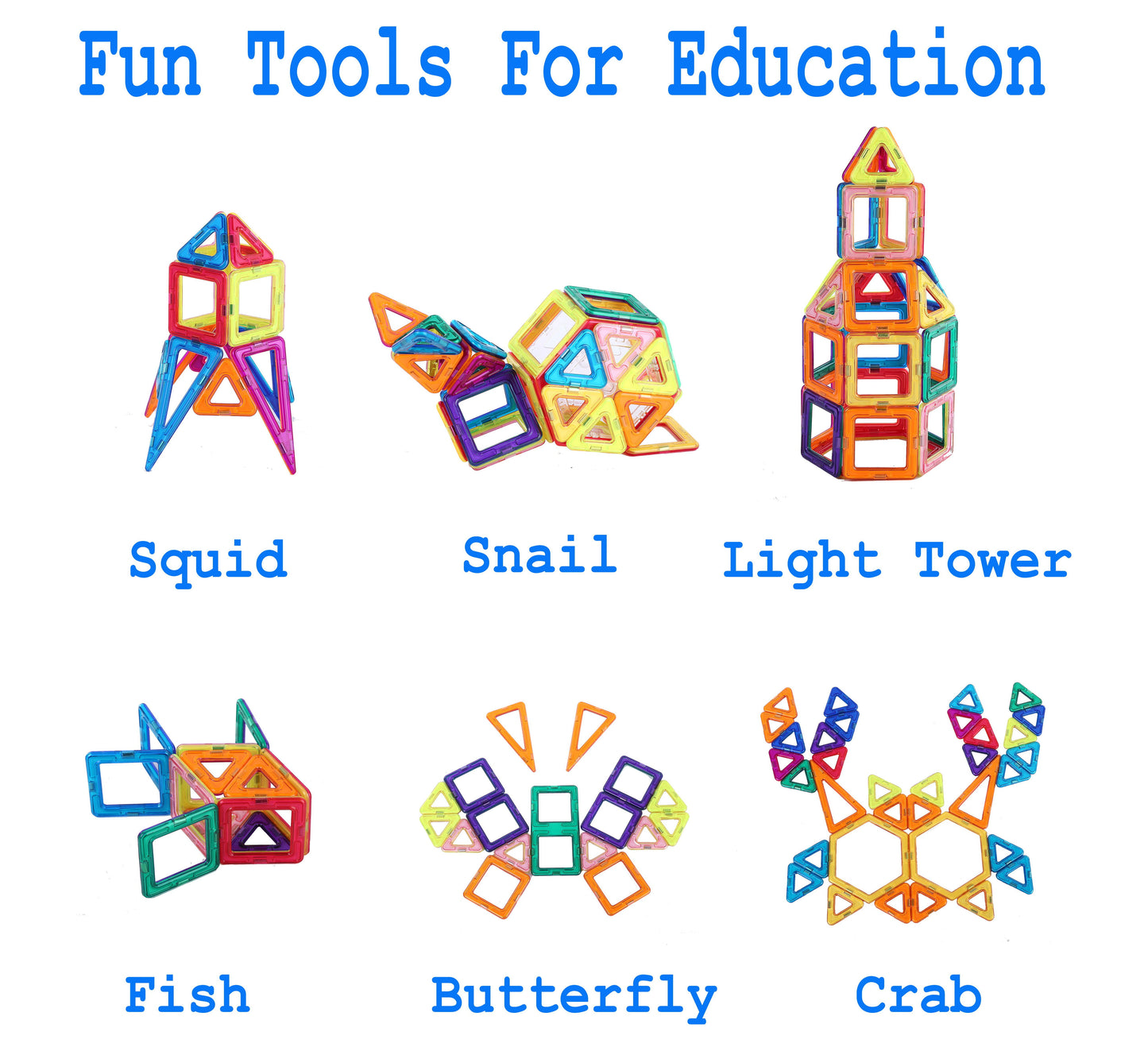 106 PCS Magnetic Tiles Set, STEM Building Block Preschool Educational Construction Kit,3D Magnetic Toys (106 Pieces) Age: 3 and Above