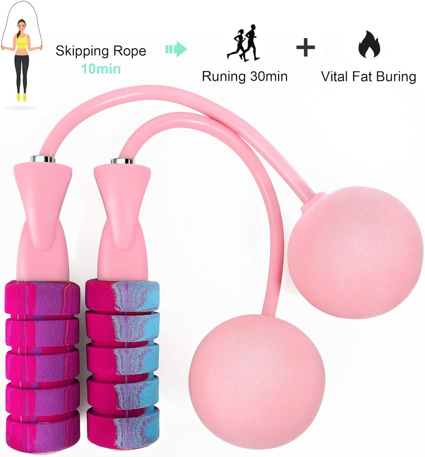 Weighted Ropeless Jump Rope for Fitness - Tangle-Free Cordless Skipping Rope for Men, Women, and Children