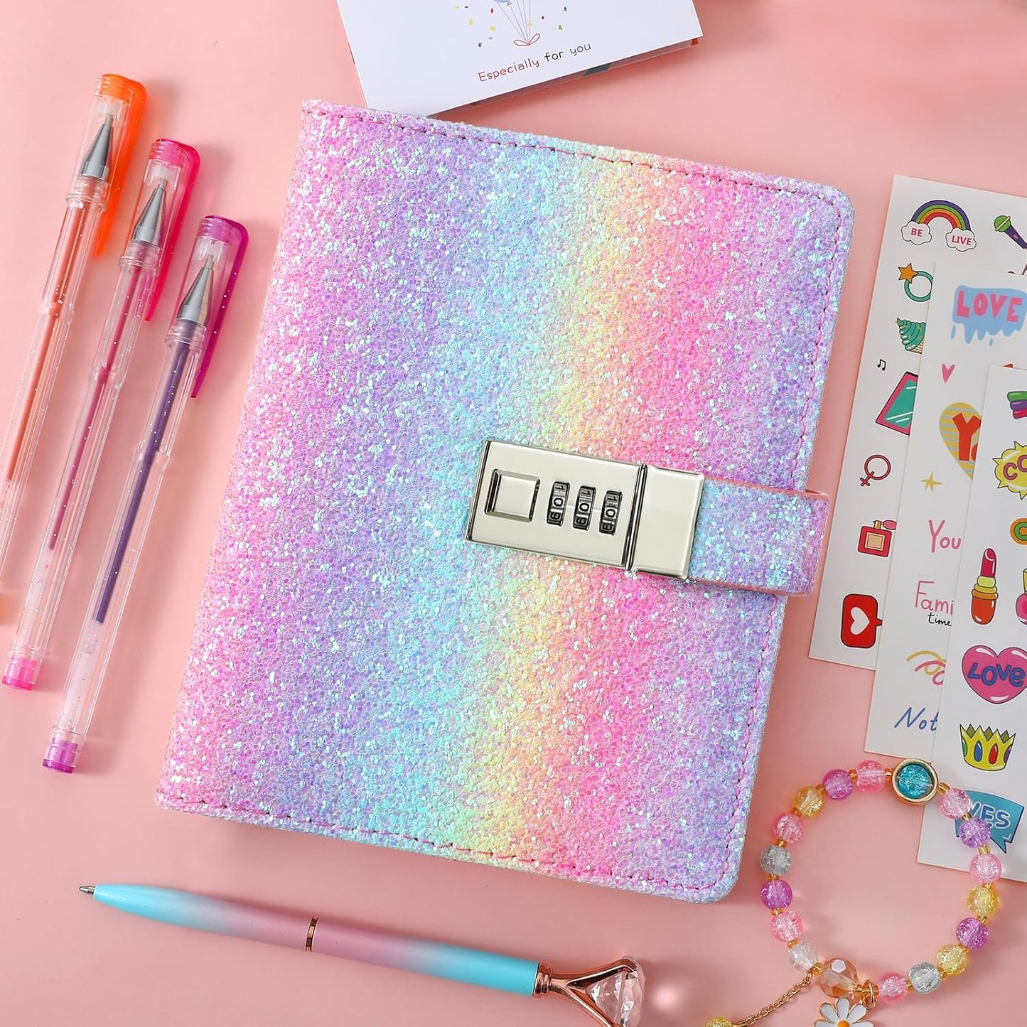 Diary with Lock for Girls, Password Locked Journals for Teen Girls, Secret Diary Gifts for 9 10 11 12 Year Old Girls, Kids Journals Set for Ages 8-12 Teenage