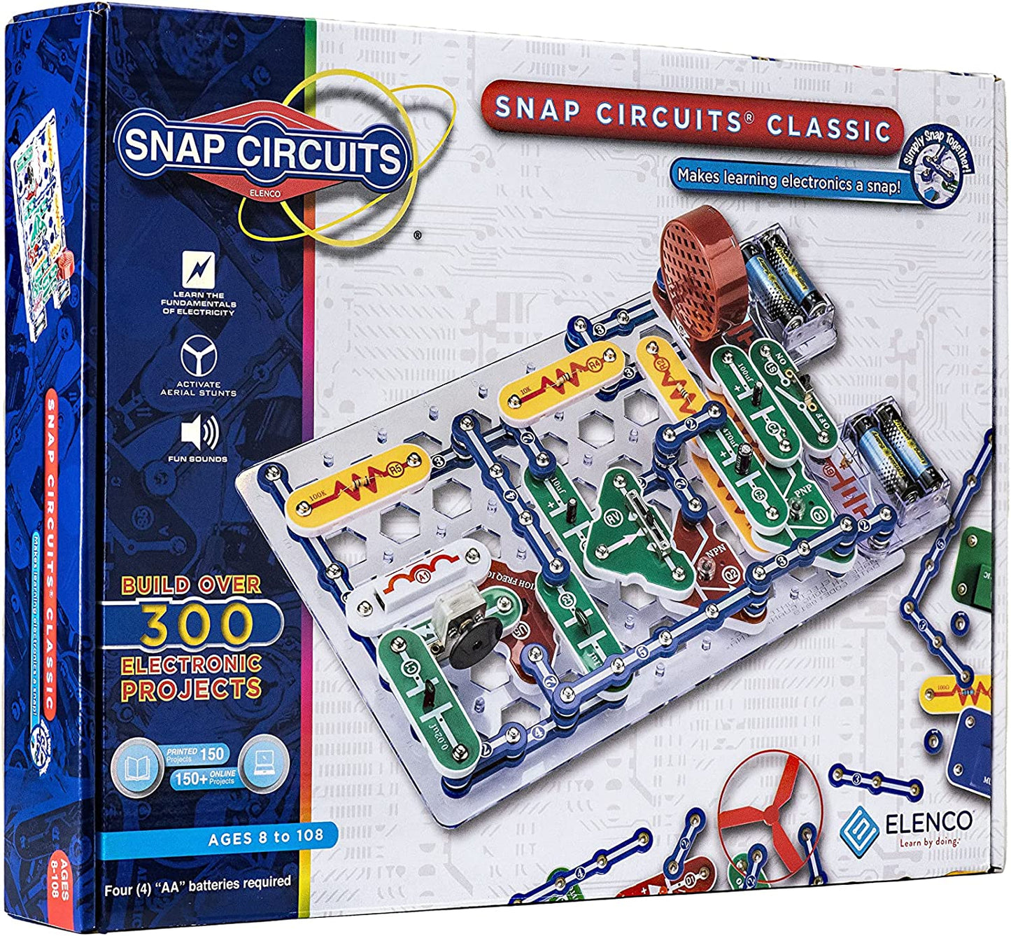 Snap Circuits Jr. SC-100 Electronics Exploration Kit, over 100 Projects, Full Color Project Manual, 28 Parts, STEM Educational Toy for Kids 8 +