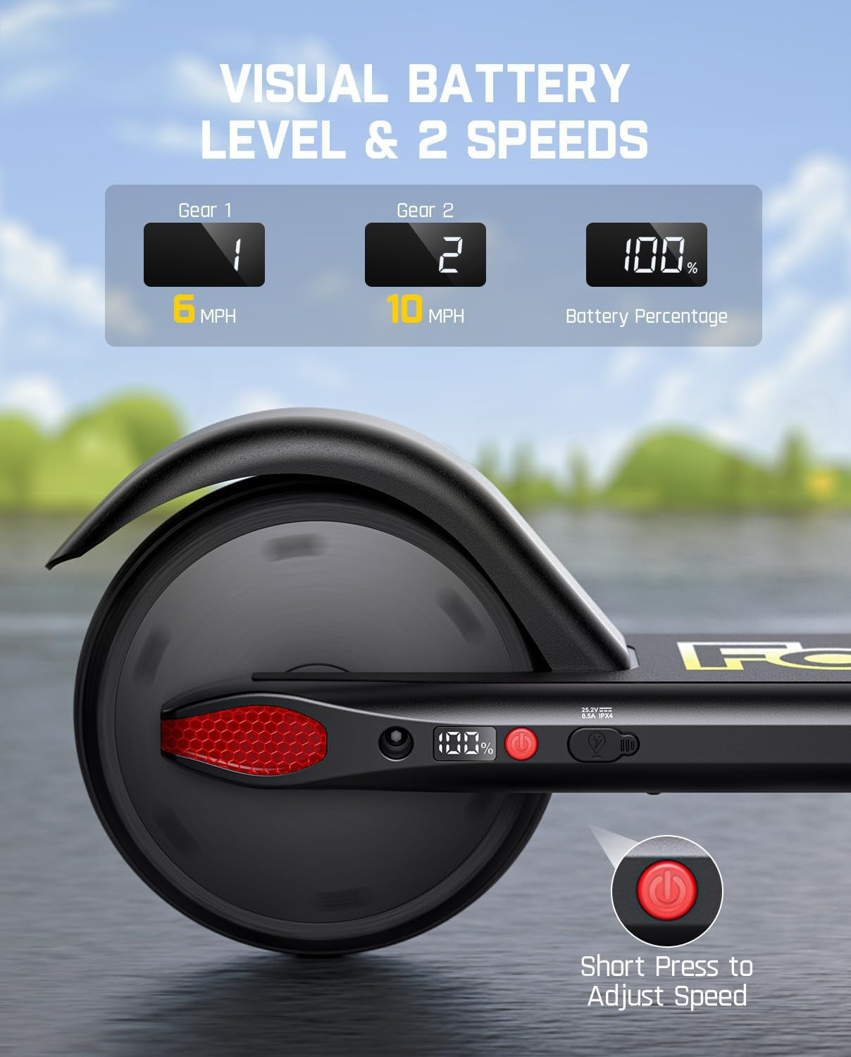 Fanttikride C9 Electric Scooter for Kids 8-12, Adjustable Handlebar Height for Riders 3.9-5.2 Ft, 132 Lbs, up to 40 Mins Continuous Time, 5 Miles Range, 2 Safe Max Speed 6/10 MPH