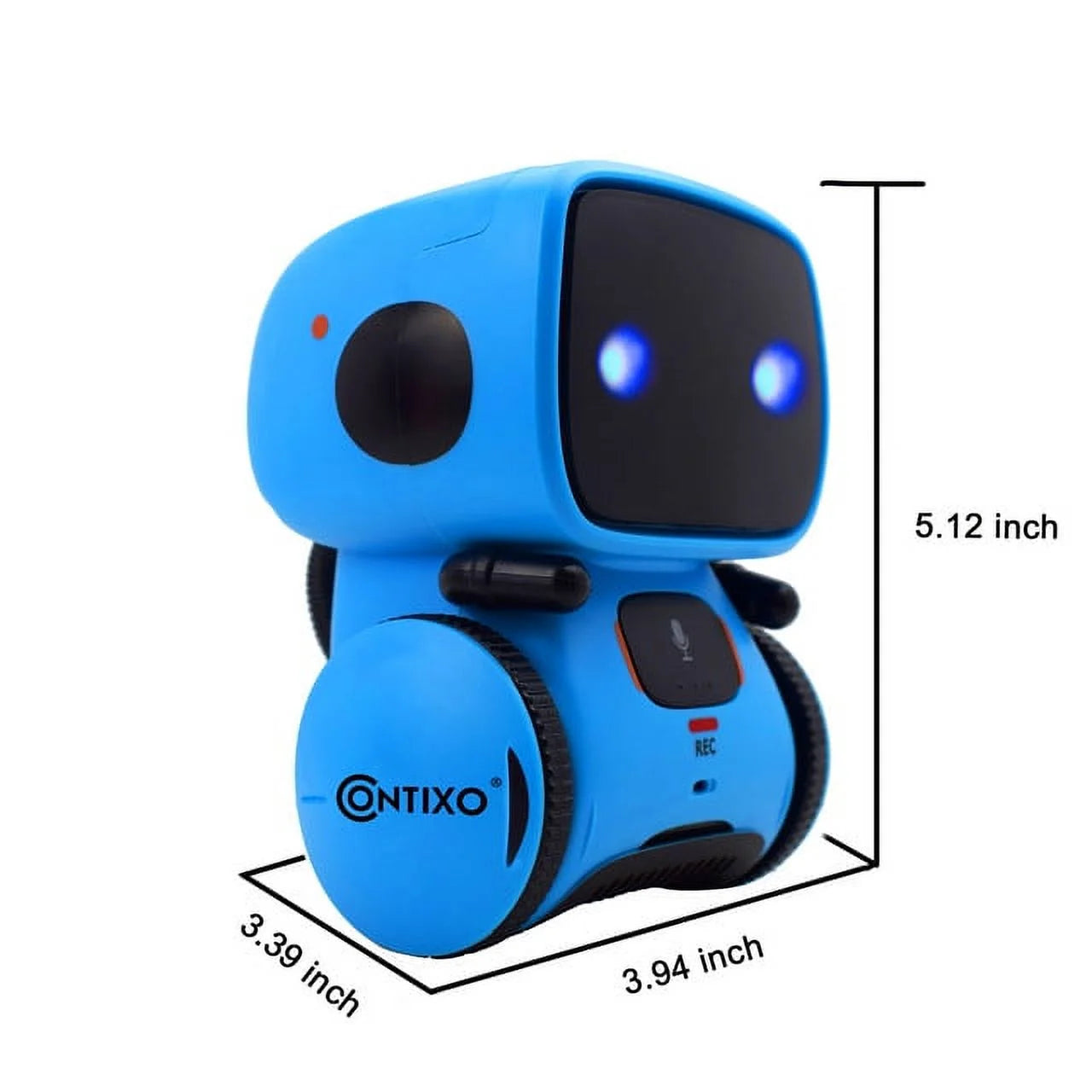 (2 Pack) Kids Smart Robot Toy Mini Robot Talking Singing Dancing Interactive Voice Control Touch Sensor Speech Recognition Infant Toddler Children Robotics - R1 Blue