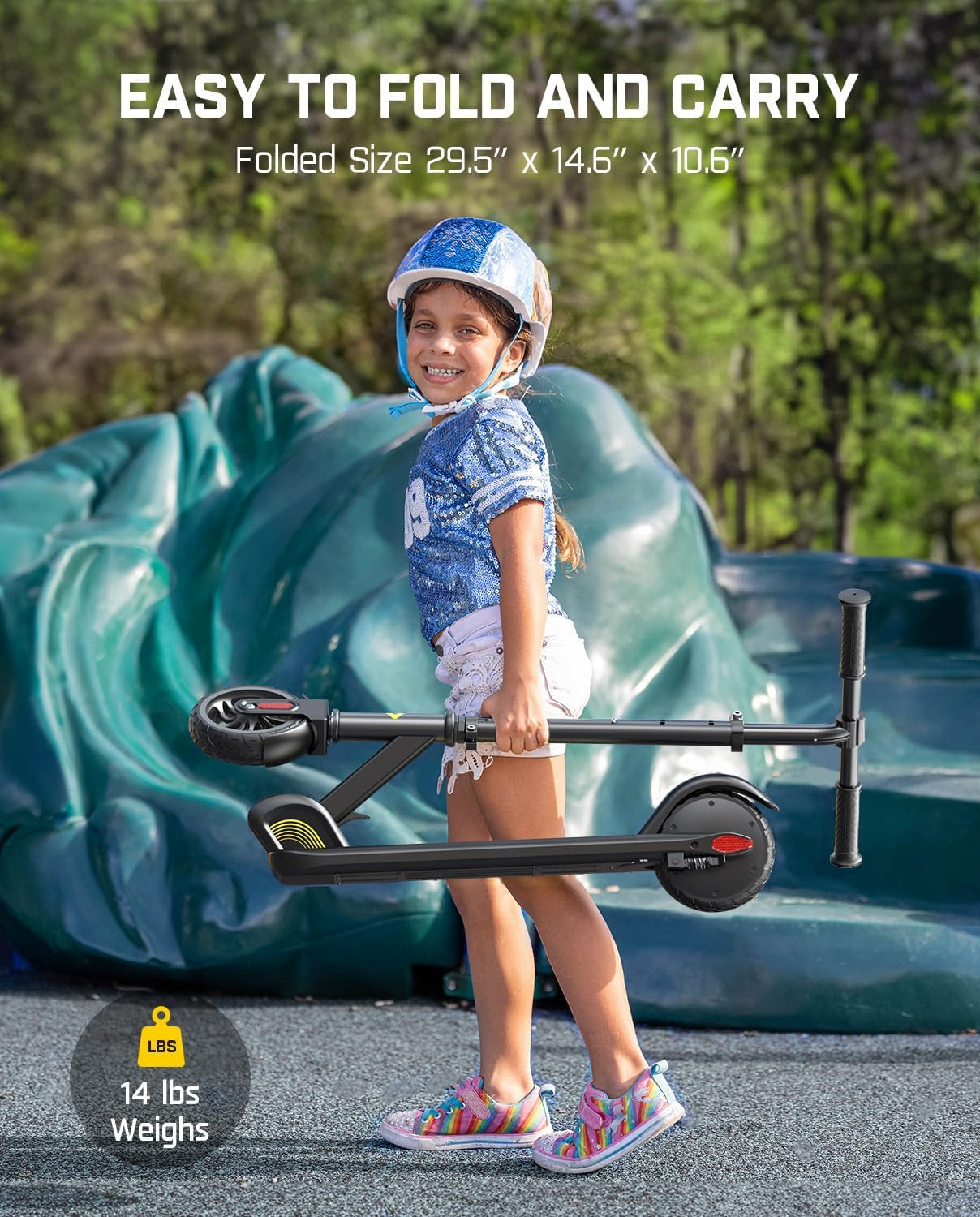 Fanttikride C9 Electric Scooter for Kids 8-12, Adjustable Handlebar Height for Riders 3.9-5.2 Ft, 132 Lbs, up to 40 Mins Continuous Time, 5 Miles Range, 2 Safe Max Speed 6/10 MPH
