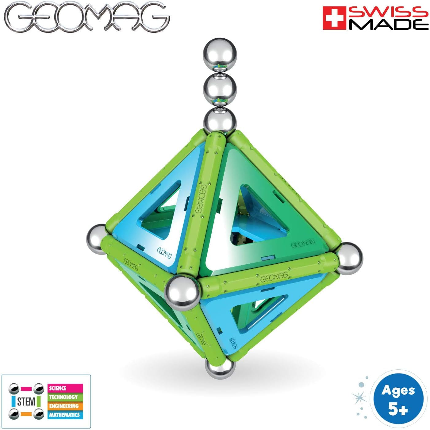 GEOMAG Magnetic Building Set | STEM-Endorsed Educational Toy for Ages 5+ | Swiss-Made 32-Piece Creativity and Learning Kit