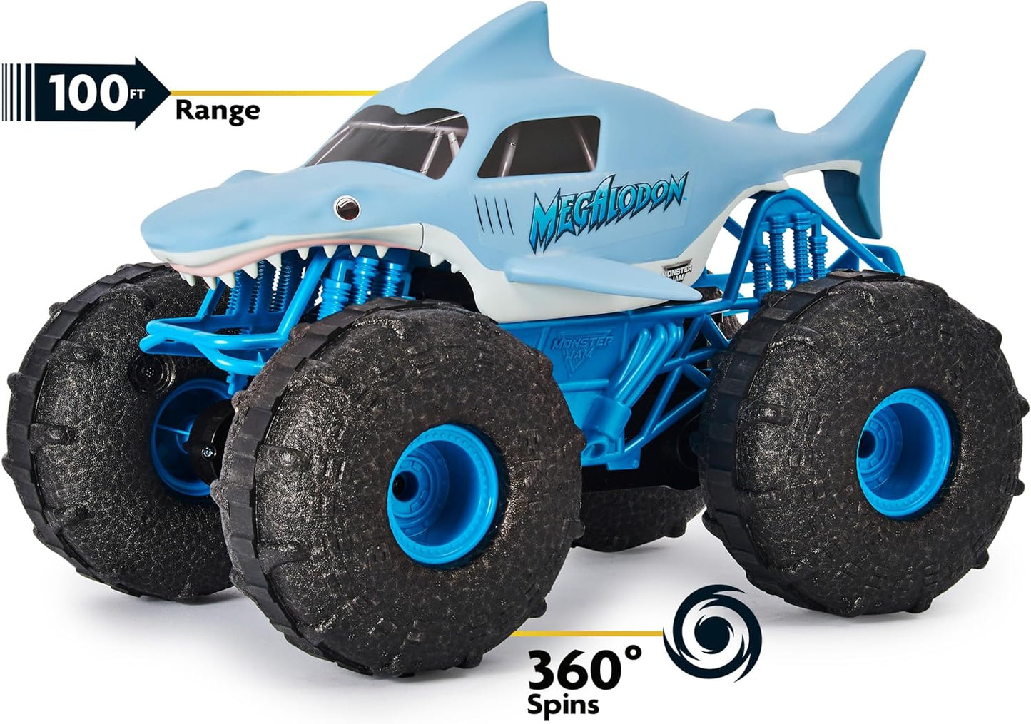 Monster Jam, Official Megalodon Storm All-Terrain Remote Control Monster Truck for Boys and Girls, 1:15 Scale, Kids Toys for Ages 4-6+