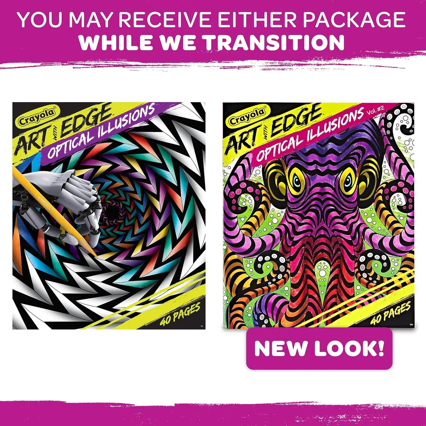 Art with Edge Optical Illusions Coloring Book, 40 Pages, Child