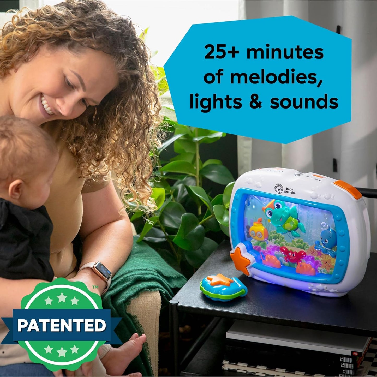 Baby Einstein Sea Dreams Soother Musical Crib Toy and Sound Machine, Newborn and Up