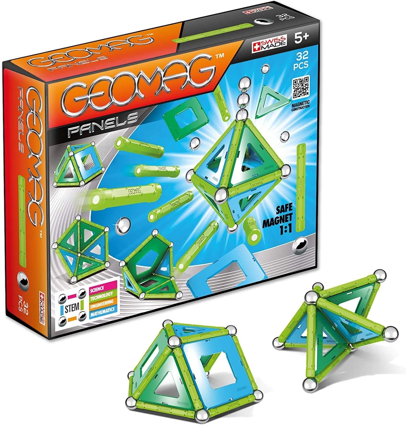 GEOMAG Magnetic Building Set | STEM-Endorsed Educational Toy for Ages 5+ | Swiss-Made 32-Piece Creativity and Learning Kit