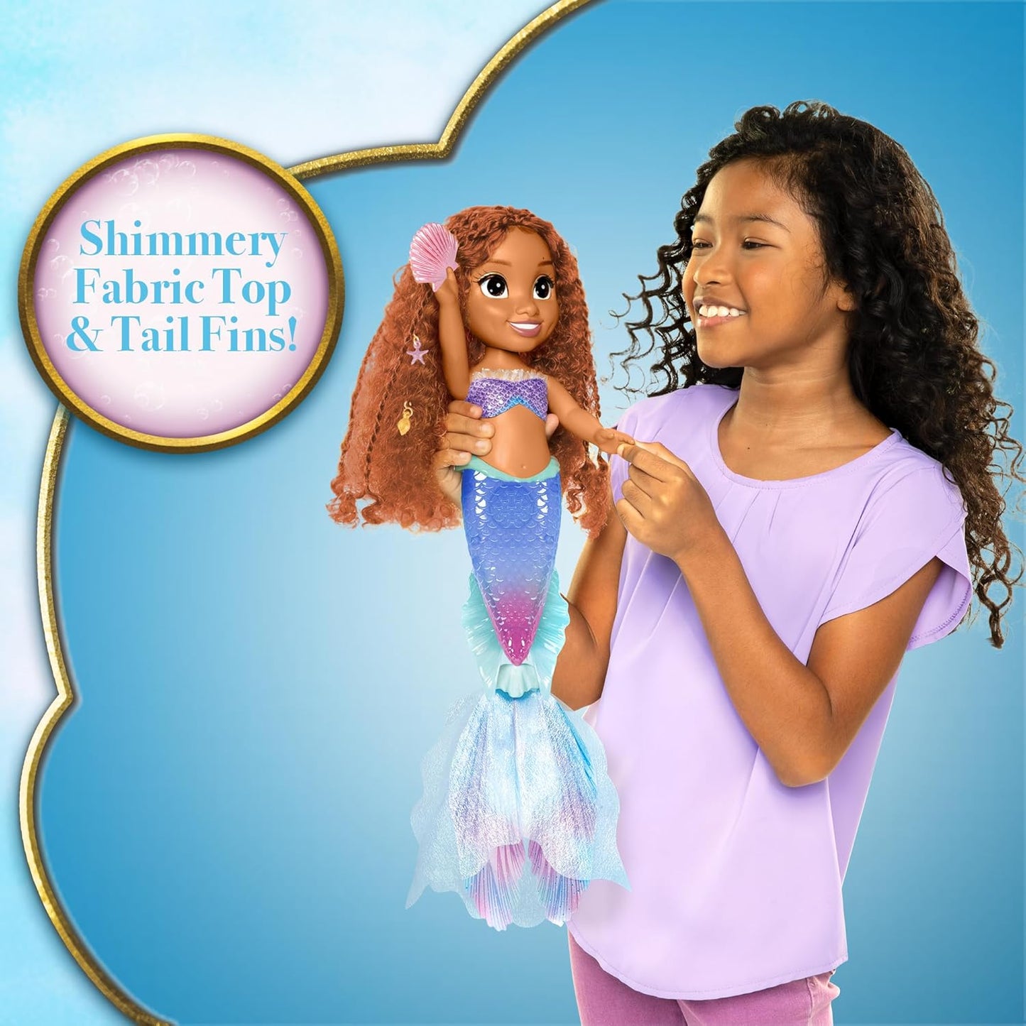 Disney the Little Mermaid Ariel Doll with Hair Charms! Feature Singing & Talking Doll, Accessories Activate Music & Magical Lights - Play in & Out of Water!