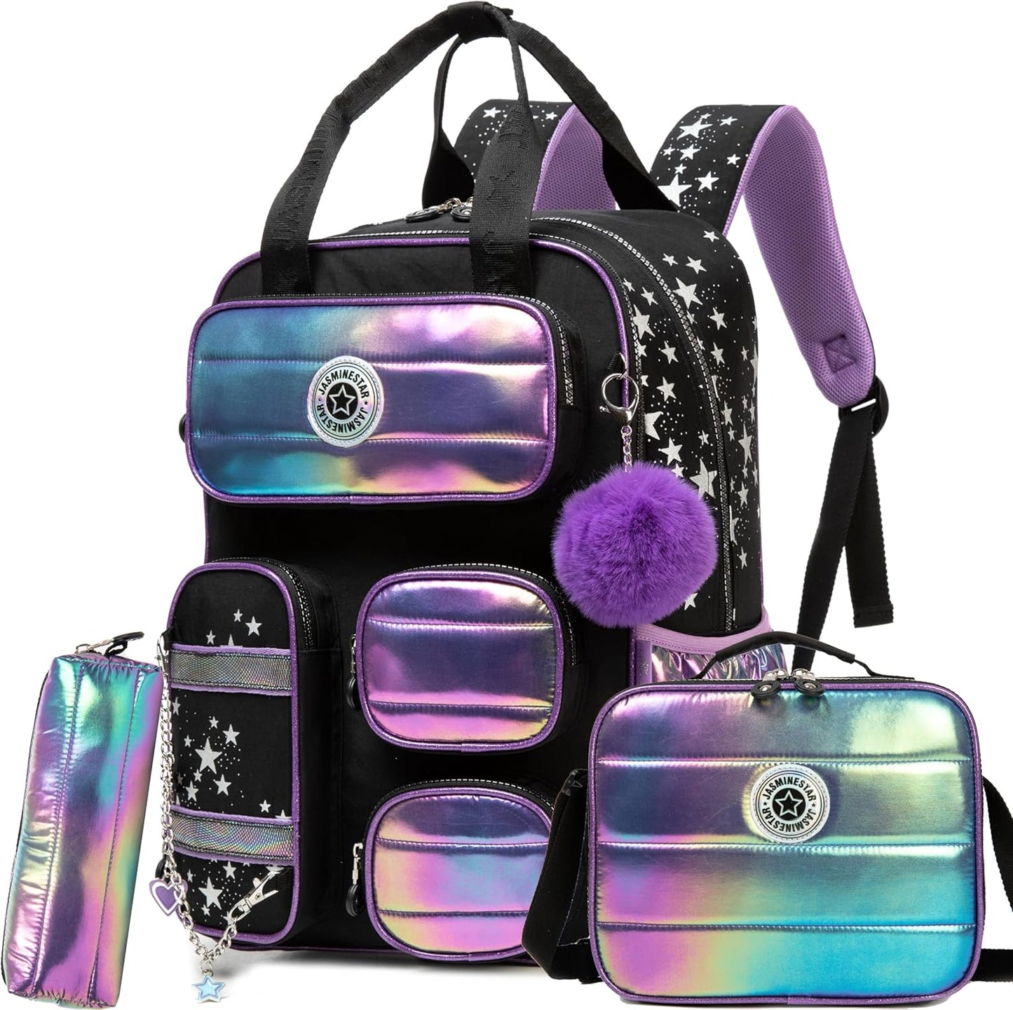 Kids School Backpacks for Girls Backpack with Lunch Bag for Elmentary Students Kids Travel Bookbag for Girls Age 6-12