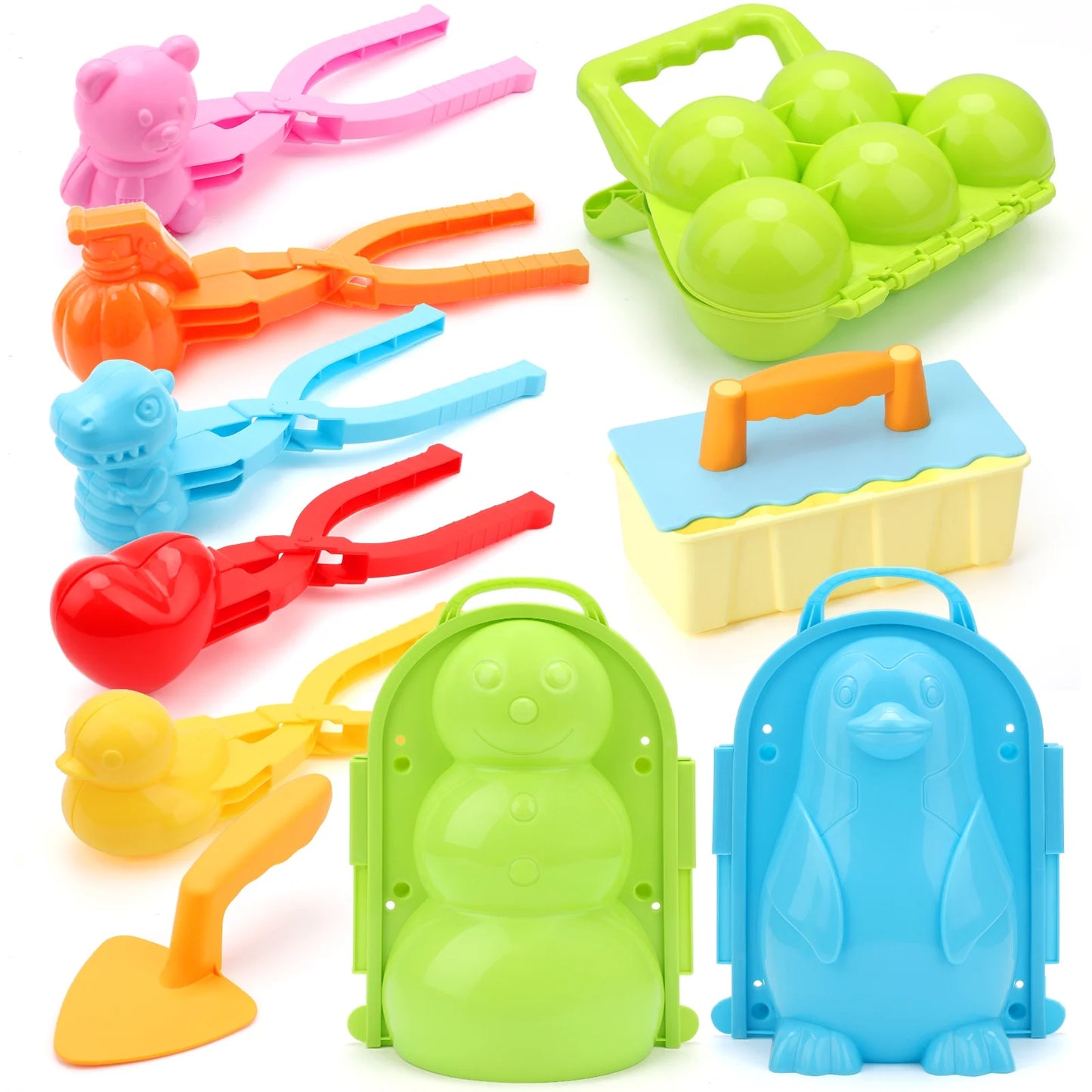 11Pcs Snowball Maker Tool Winter Snow Toys Kit, Sand Molds Beach Toys Plastic Snow Molds, Snow Toys for Kids Outdoors, Children'S Winter Accessories, Ages 3+