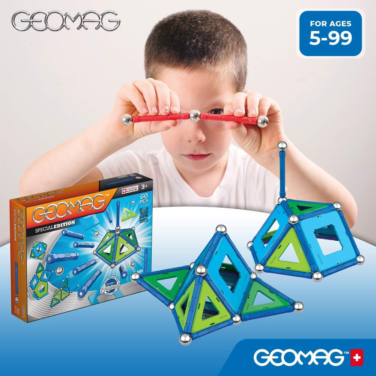 GEOMAG Magnetic Building Set | STEM-Endorsed Educational Toy for Ages 5+ | Swiss-Made 32-Piece Creativity and Learning Kit