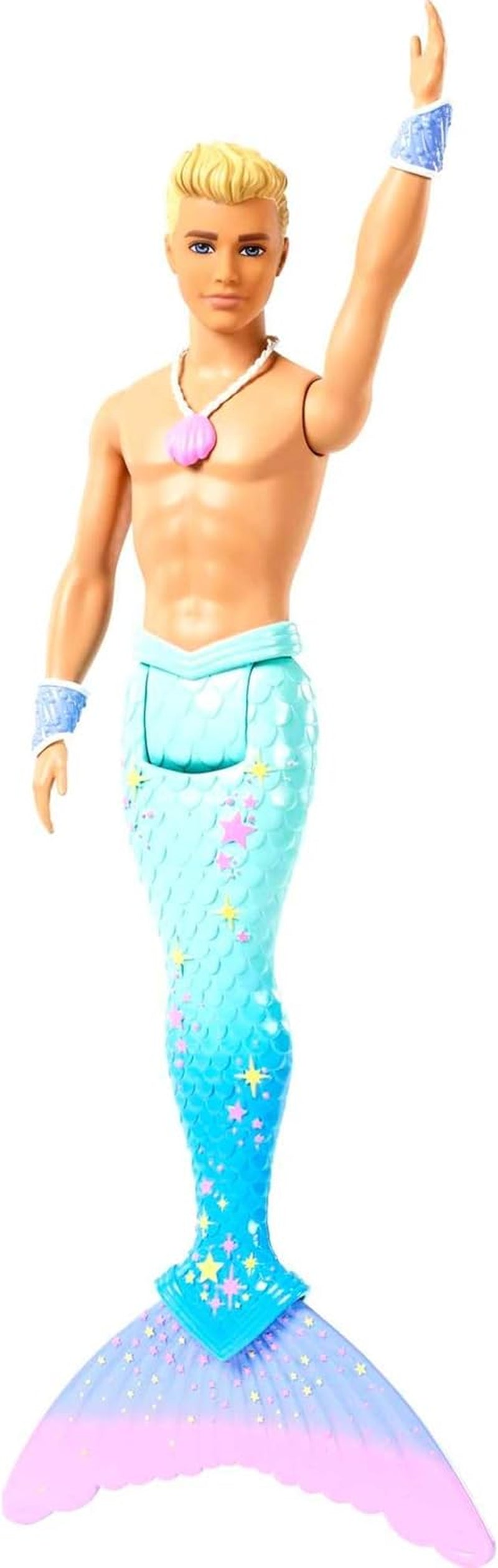 Barbie Dreamtopia Merman Doll, Approx 12-Inch with Blue Rainbow Tail and Blonde Hair, for 3 to 7 Year Olds