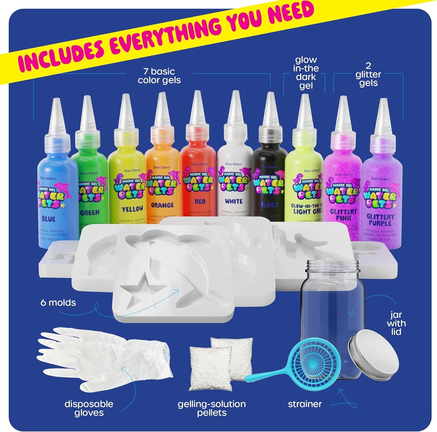 Dan&Darci Aqua Fairy Water Gel Kit for Kids - Craft for Kids - Magic Elf Toy Kits - Waters Pets - DIY Squishy Maker - Make Your Own Squishies Toys Crafts for Boys & Girls Ages 6-12