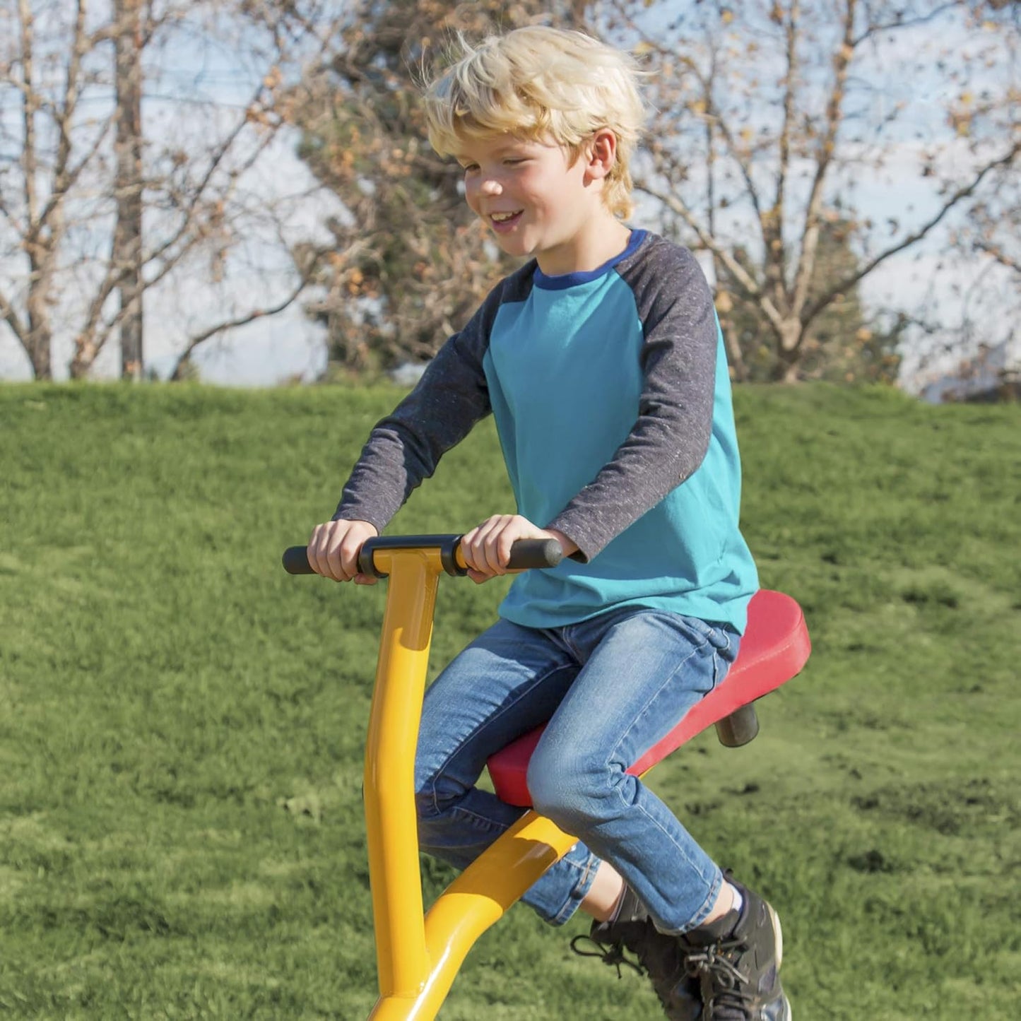 Indoor & Outdoor Playground Equipment Teeter Totters, 360 Spinning Seesaw, Swing Set for Children Exercises Age 3-12