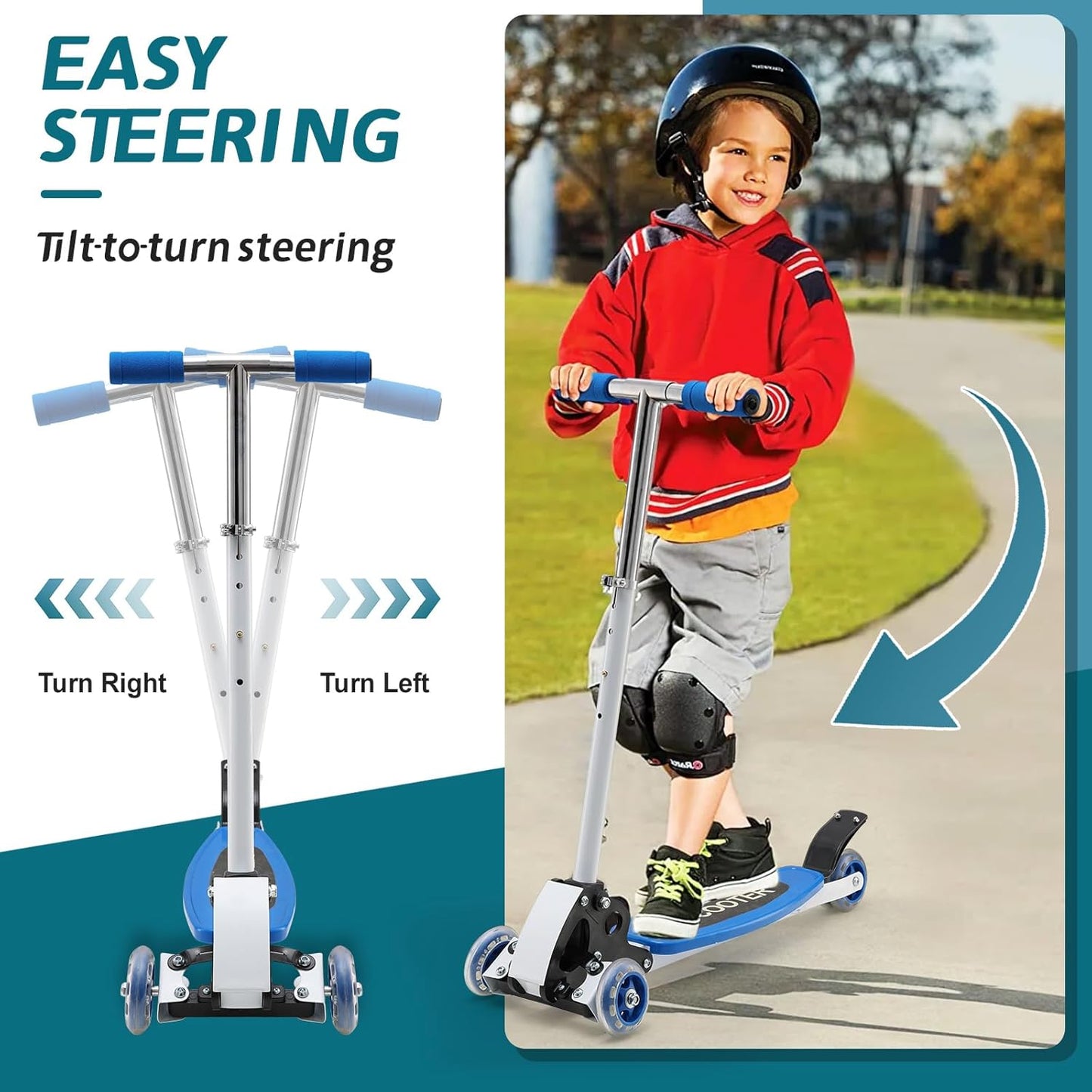 Kids Kick Scooter, 3 Wheel Scooter for Kids Ages 8-12