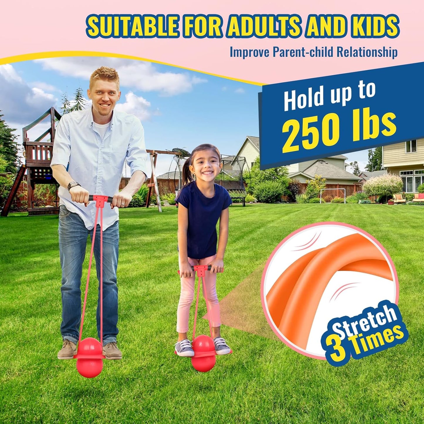 FAHKNS Pogo Ball for Kids - Jumping Toy for Ages 4-12οΌSturdy Pogo Stick Alternative with HandleοΌSafe Hopper Ball for Outdoor Play, Boys & Girls