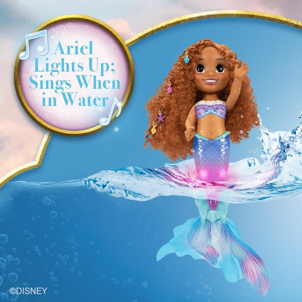 Disney the Little Mermaid Ariel Doll with Hair Charms! Feature Singing & Talking Doll, Accessories Activate Music & Magical Lights - Play in & Out of Water!
