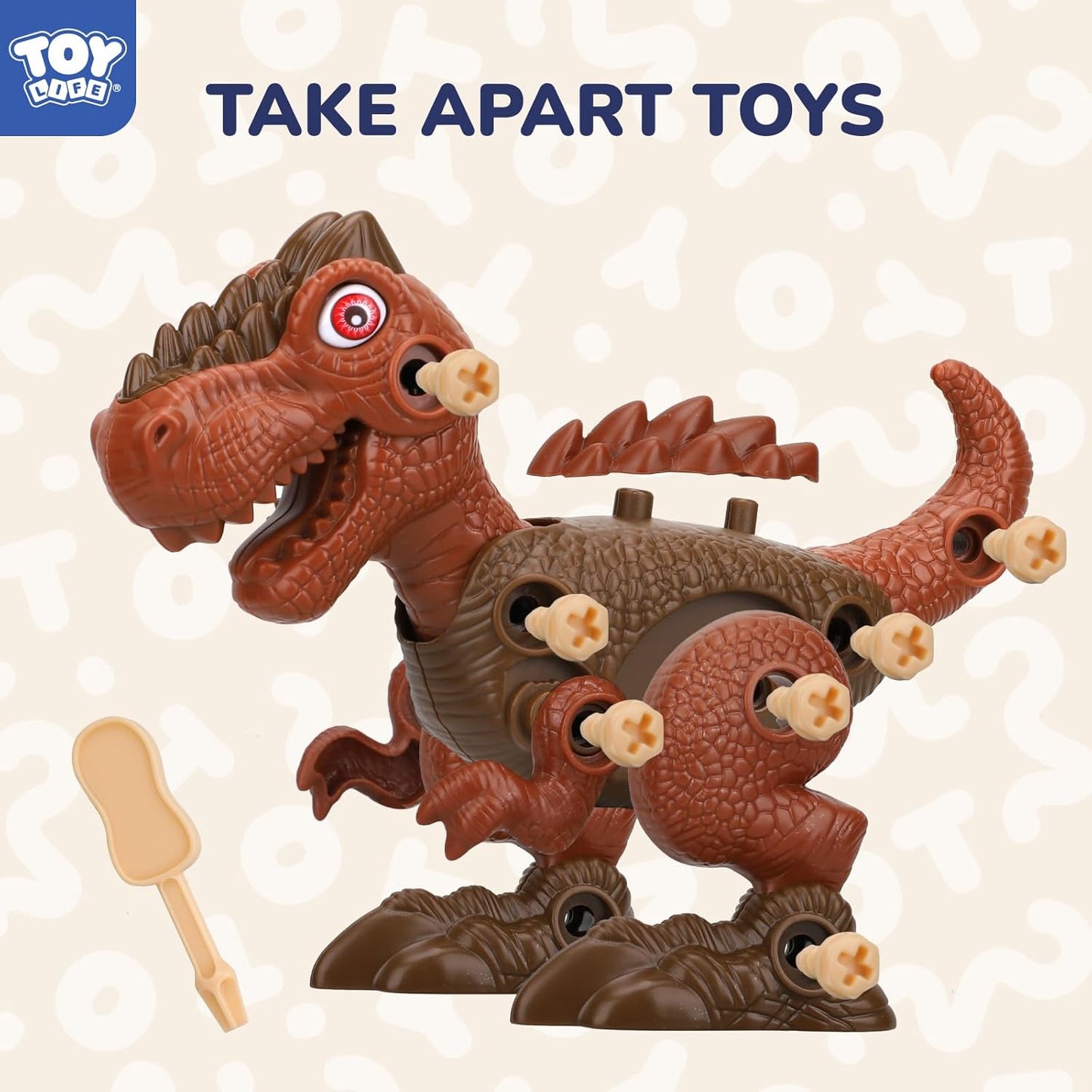 TOY Life 3-Pack Take-Apart Dinosaur Toys with Electric Drill - STEM Building Set for Kids Ages 4-8 - Ideal Birthday Gift for Boys 3-7