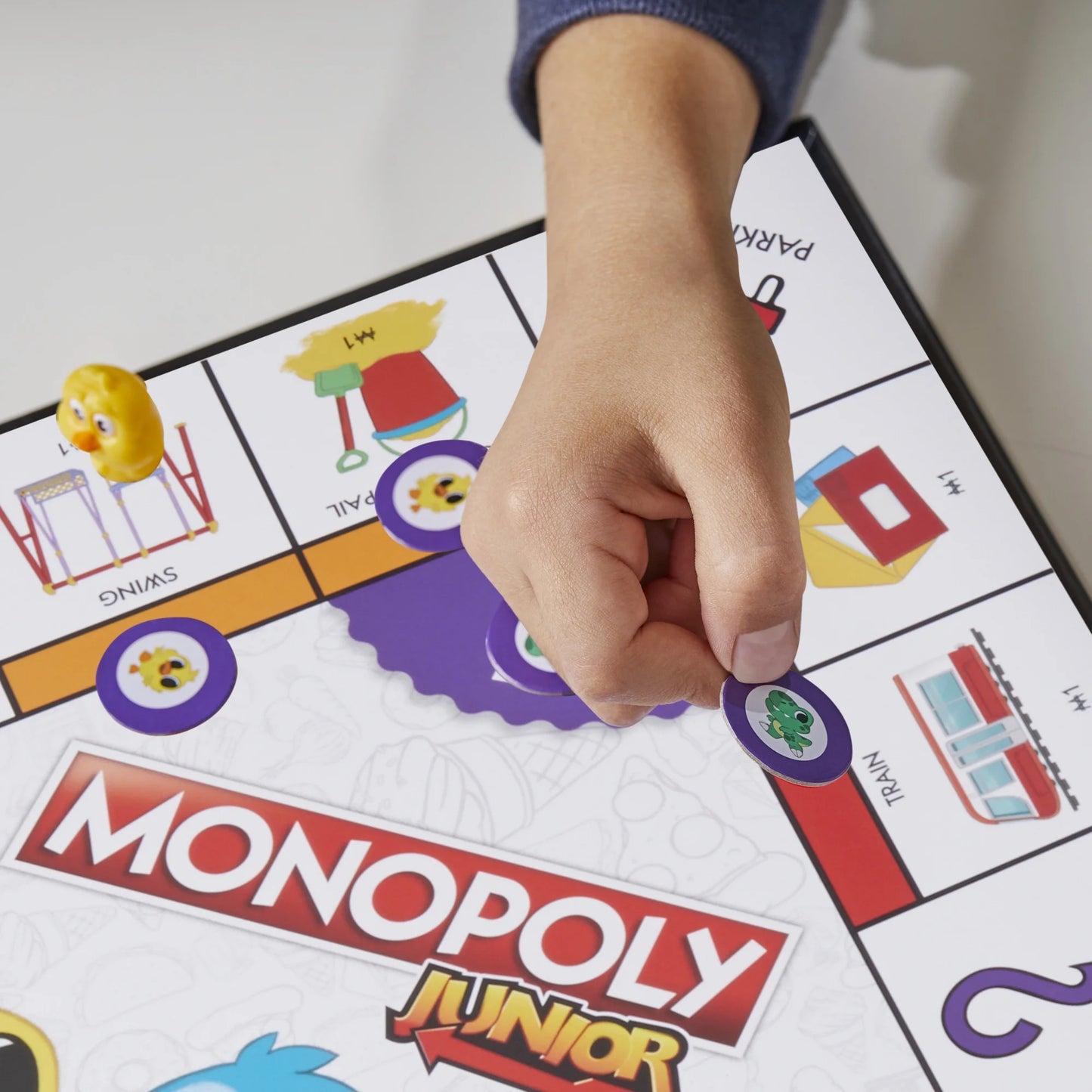 Junior Board Game, 2-Sided Gameboard, 2 Games in 1, Game for Ages 4+
