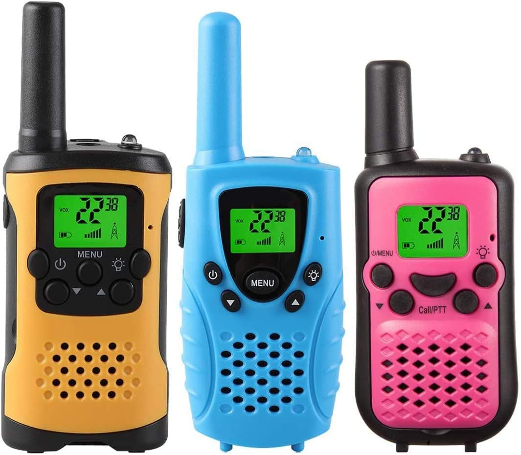 3-Pack Rechargeable Walkie Talkies for Kids with 2-Mile Range and Lanyards, Ideal for Outdoor Adventures - Perfect Gift for Boys and Girls (Batteries Not Included)