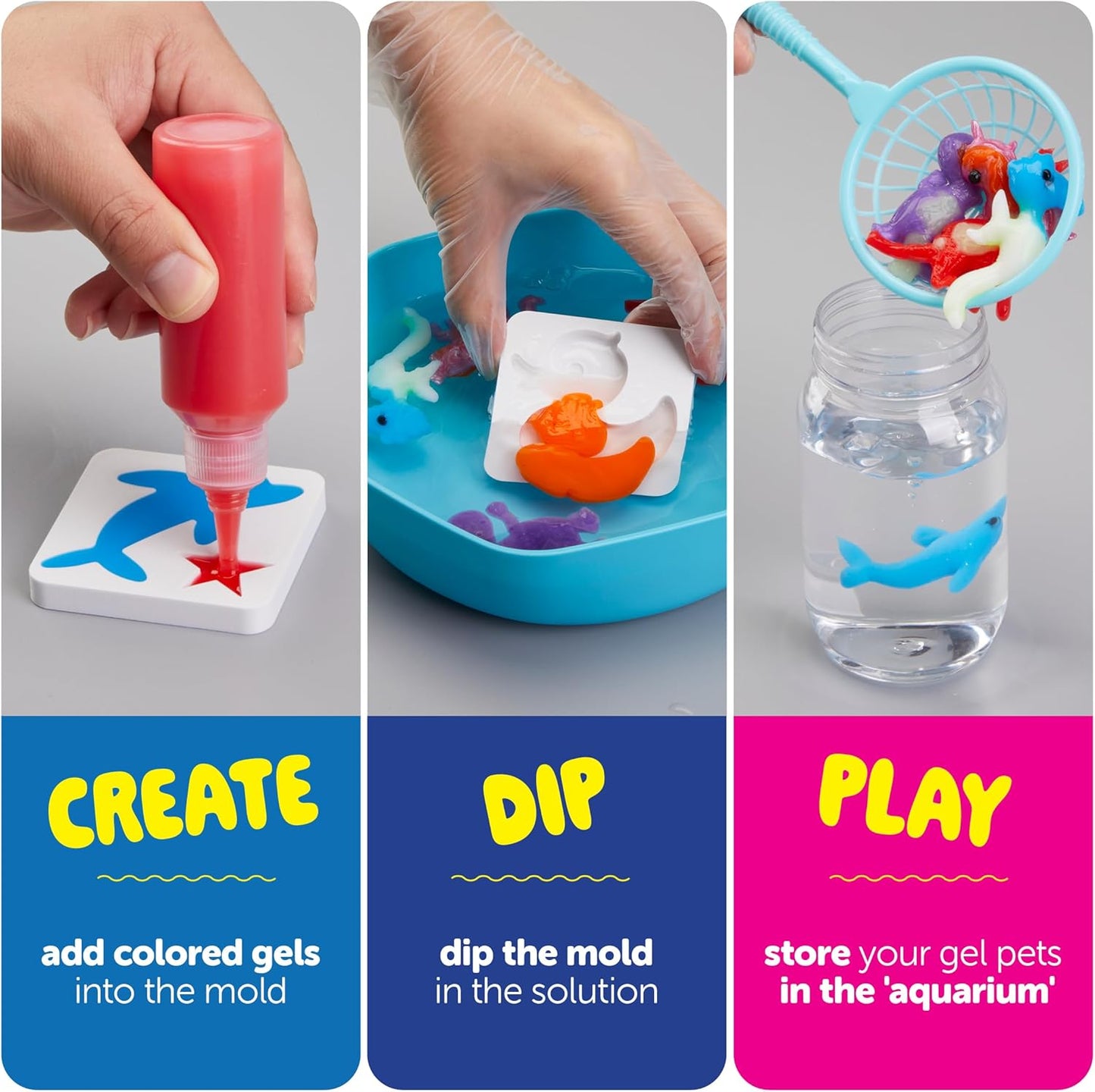 Dan&Darci Aqua Fairy Water Gel Kit for Kids - Craft for Kids - Magic Elf Toy Kits - Waters Pets - DIY Squishy Maker - Make Your Own Squishies Toys Crafts for Boys & Girls Ages 6-12