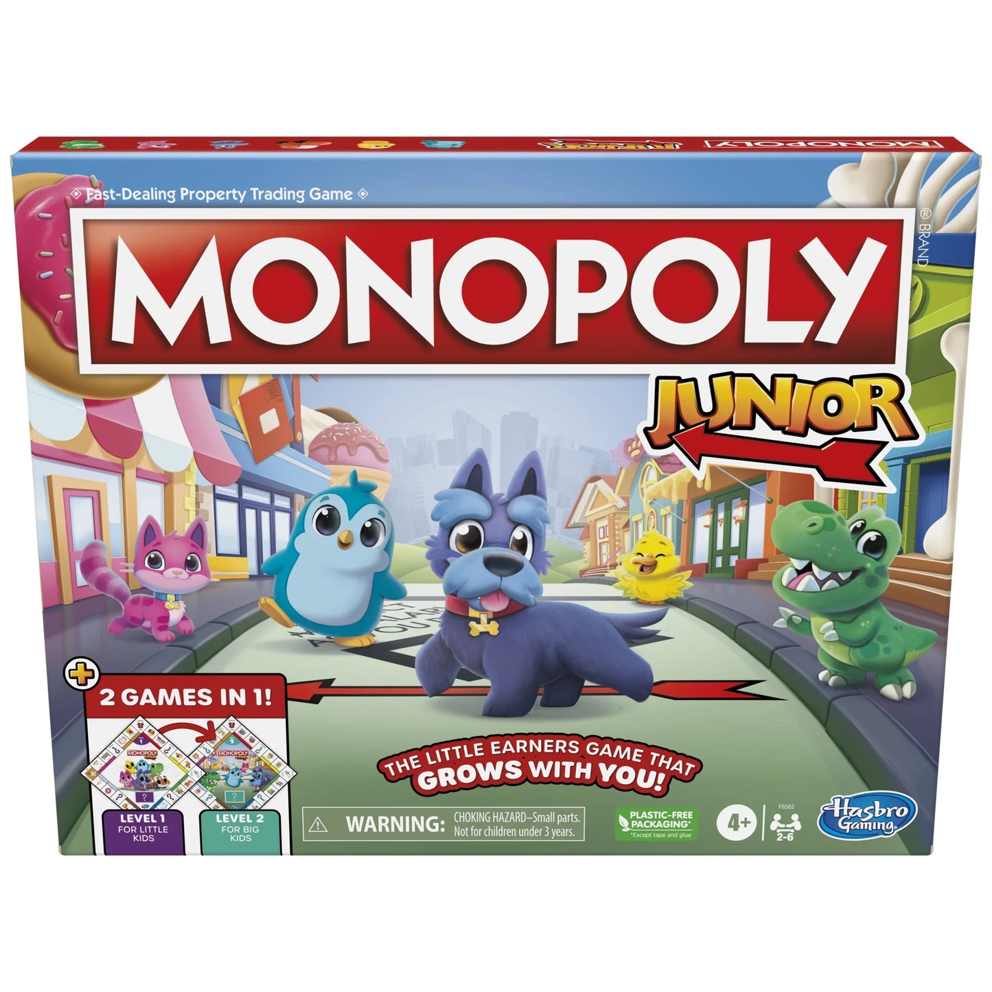 Junior Board Game, 2-Sided Gameboard, 2 Games in 1, Game for Ages 4+