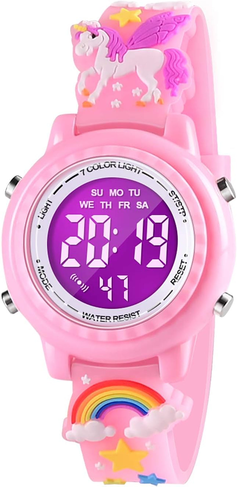 3D Cartoon Waterproof Children's Watches with Alarm - Ideal Gift for Girls Aged 3-10